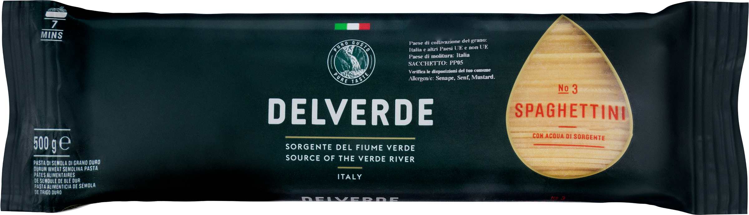 Изображение товара Макароны DELVERDE Spaghettini №003 500г итальянские макароны из твердых сортов пшеницы