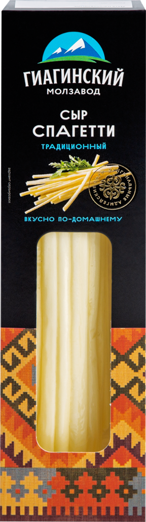 Изображение товара Сыр МЗ ГИАГИНСКИЙ Спагетти 40% без змж 80г натуральный полутвердый