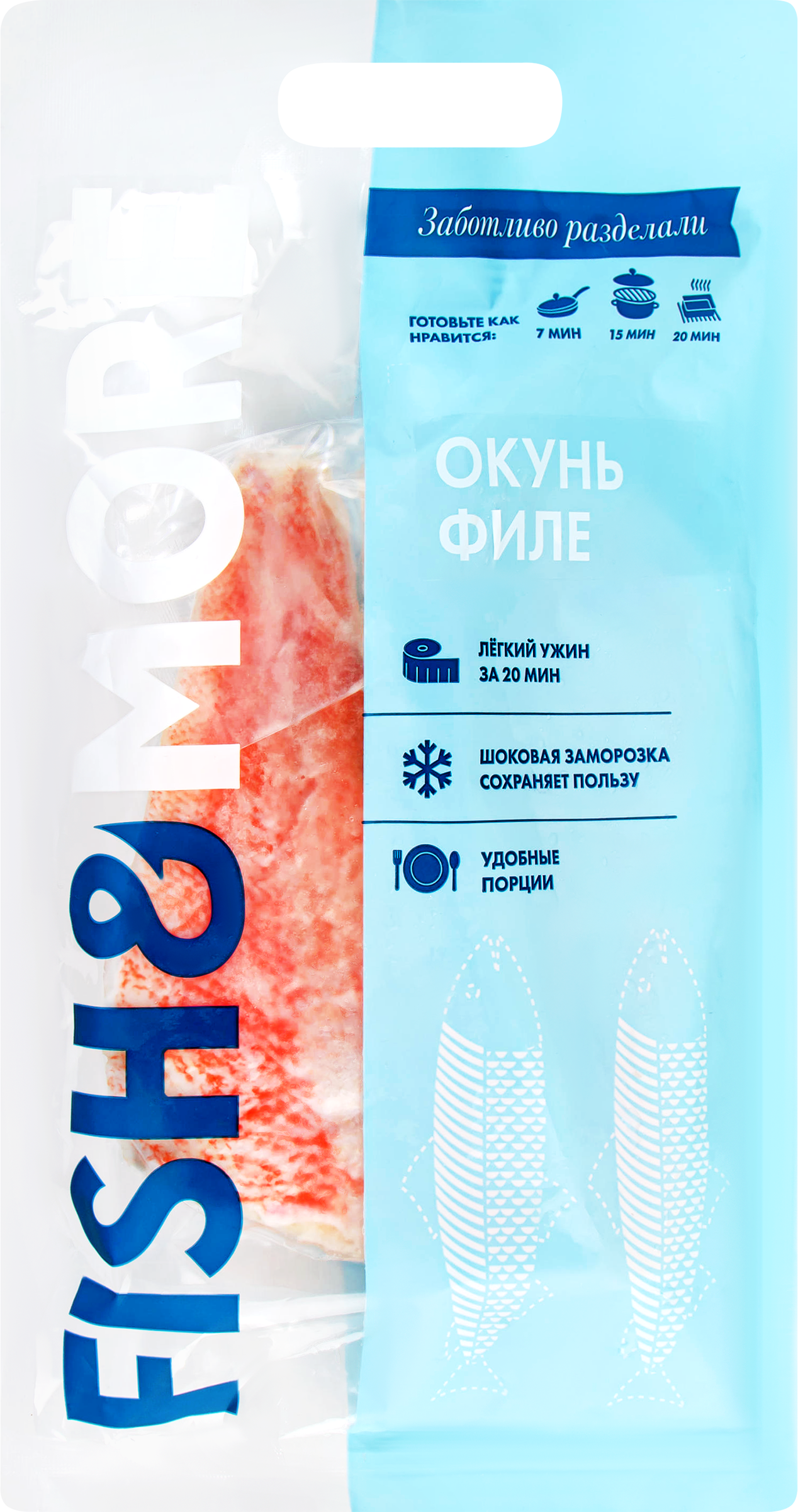 Изображение товара Окунь замороженное филе FISH & MORE 500г - качественный морской продукт