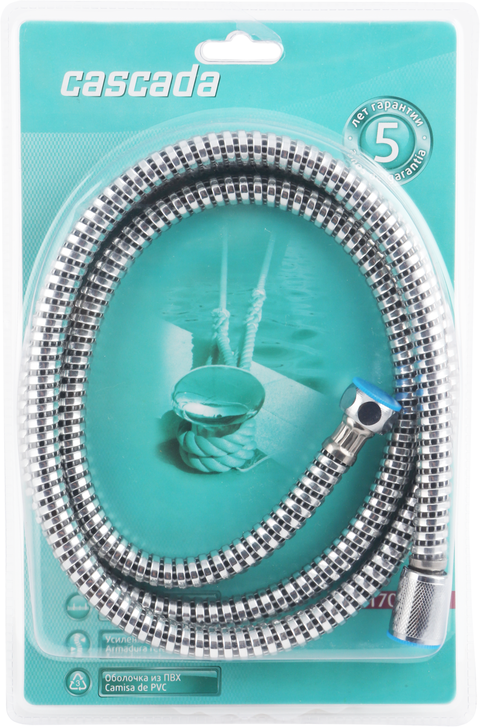 Изображение товара Шланг для душа CASCADA 170см из ПВХ и латуни для ванной