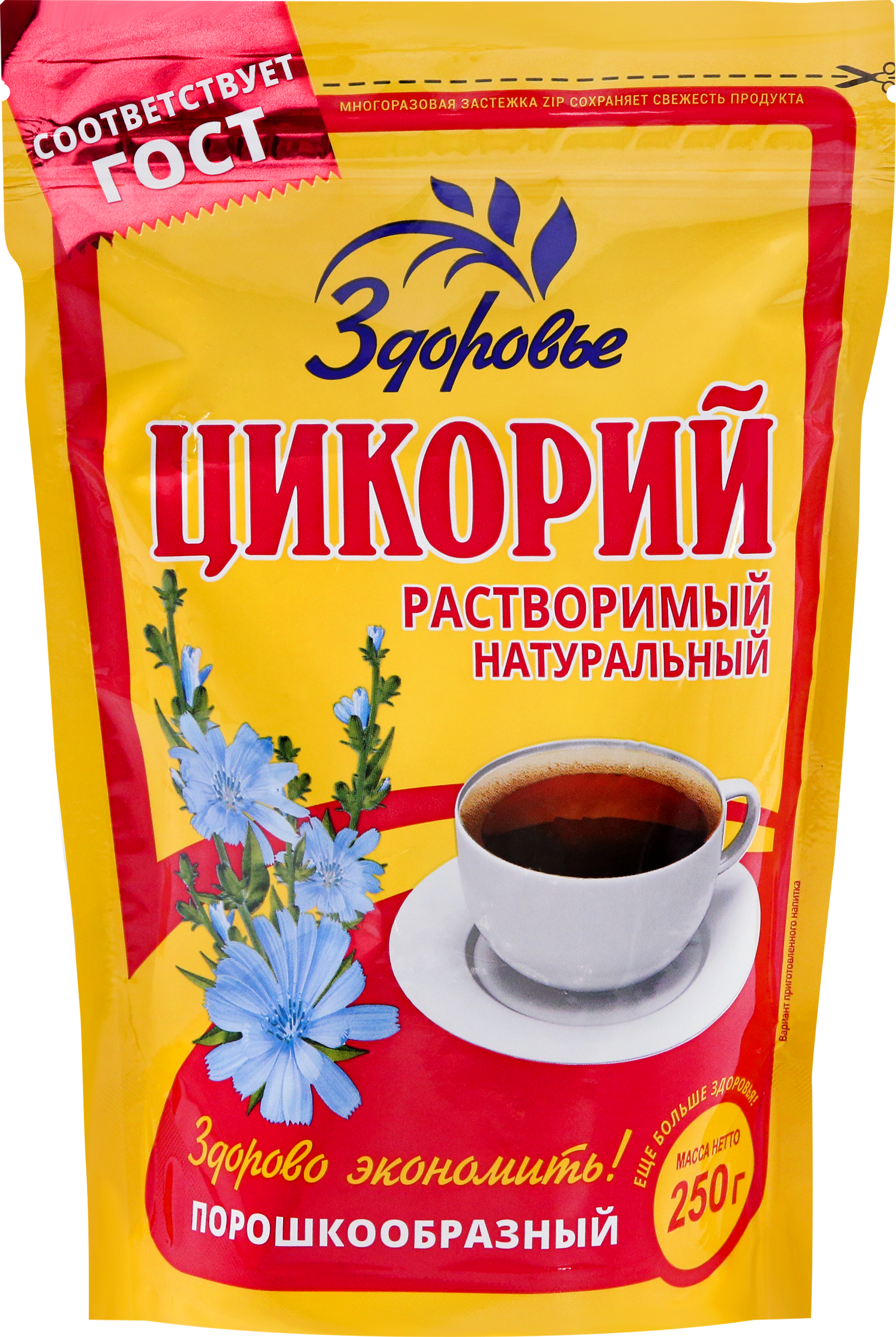 Изображение товара Цикорий ЗДОРОВЬЕ порошкообразный, 250г