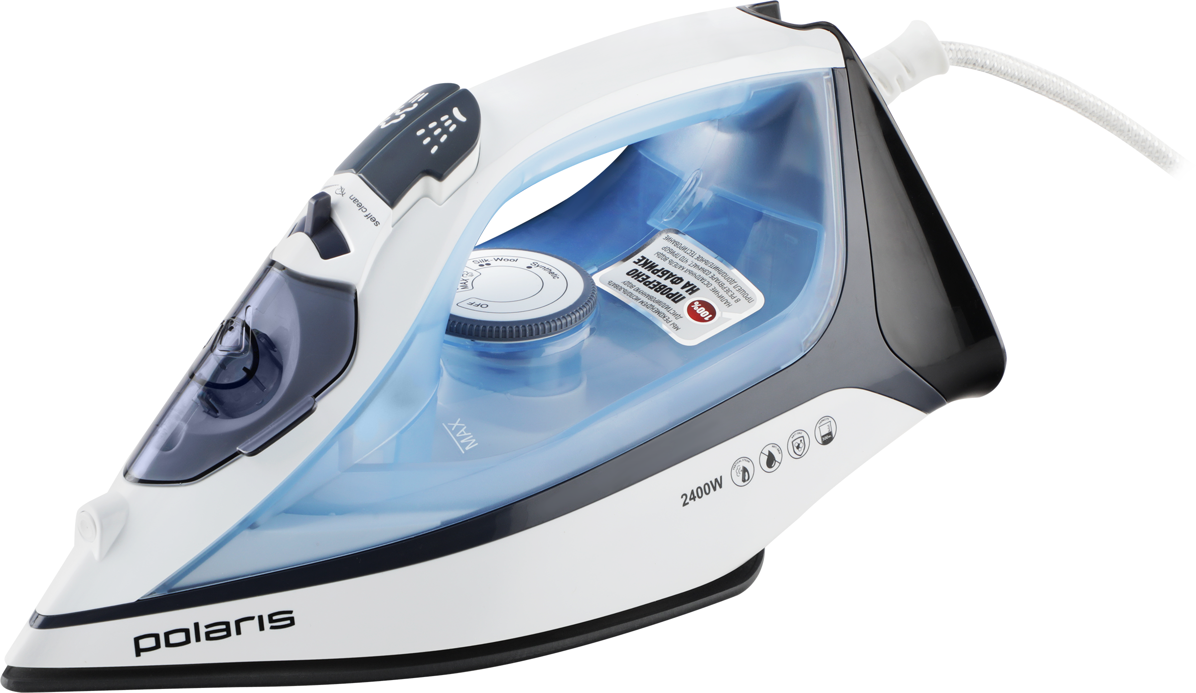 Изображение товара Утюг POLARIS PIR 2483K/2487АК/2415K мощность 2400Вт паровой удар 145г/мин