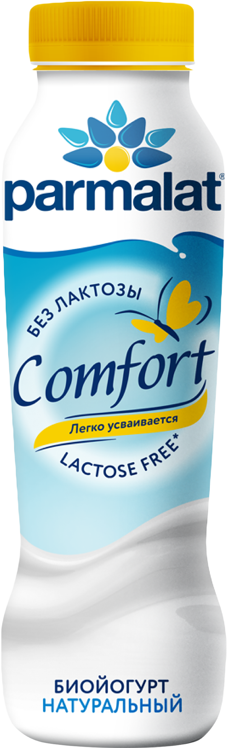 Изображение товара Биойогурт питьевой PARMALAT Comfort безлактозный Натуральный 1,7%, без 
змж, 290г
