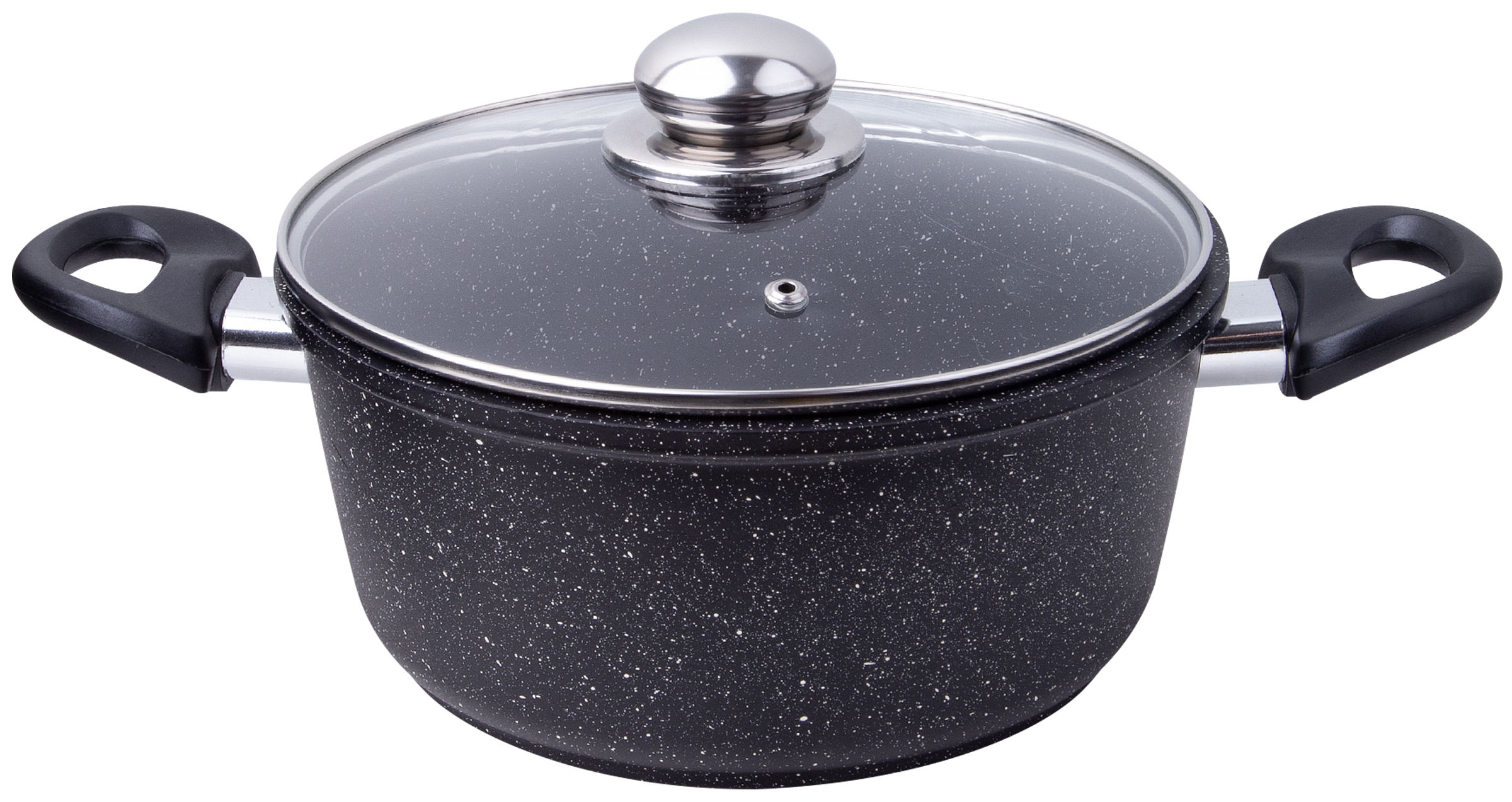 Изображение товара Кастрюля HOMECLUB Marble 3.3л, литой алюминий, стеклянная крышка