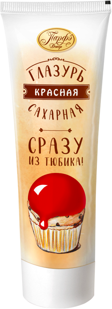 Изображение товара Помадка сахарная ПАРФЭ Сахарная глазурь красная, туба, 120г