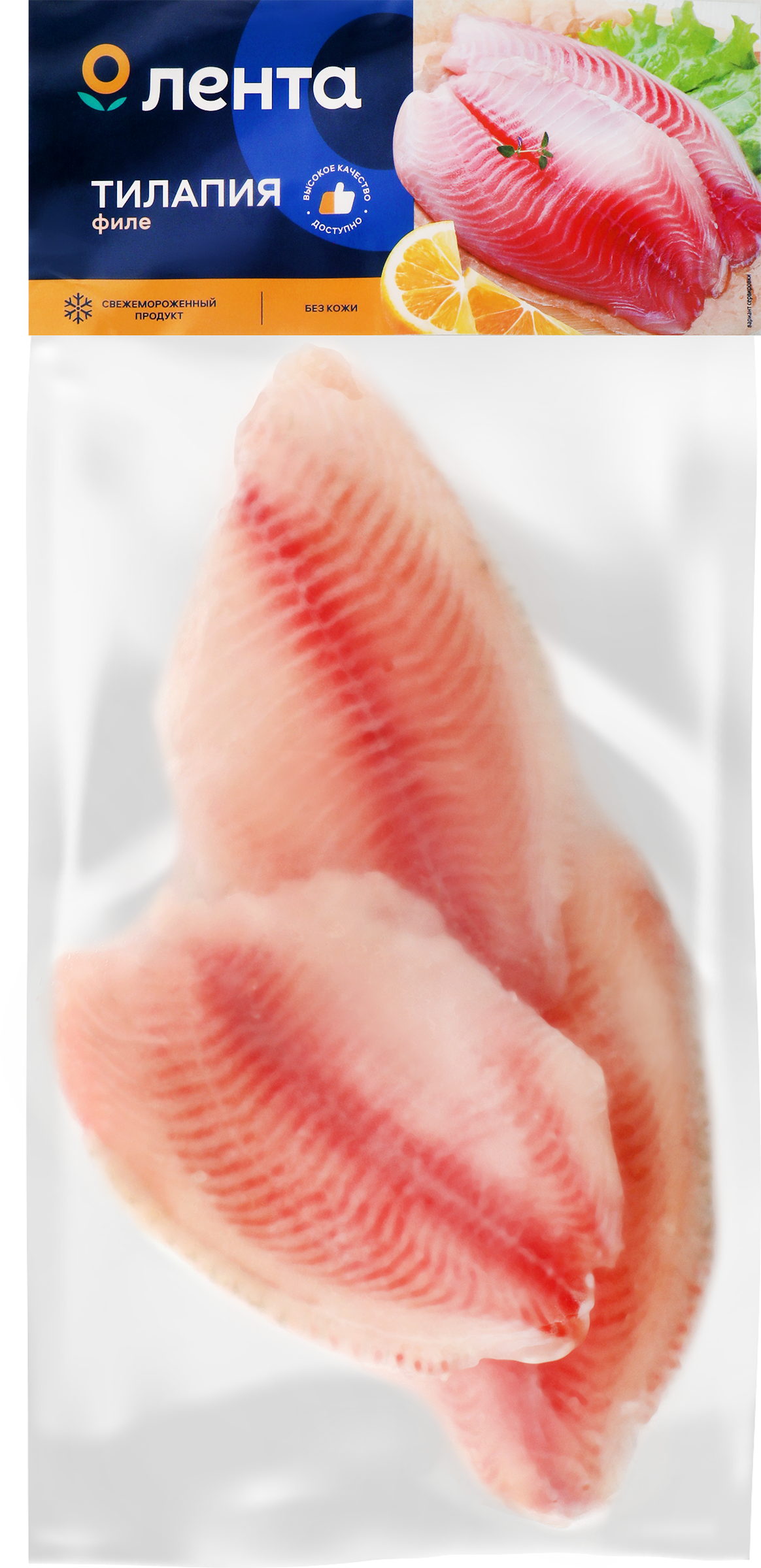 Изображение товара Тилапия замороженная ЛЕНТА филе 475г - полезное белое мясо для приготовления блюд