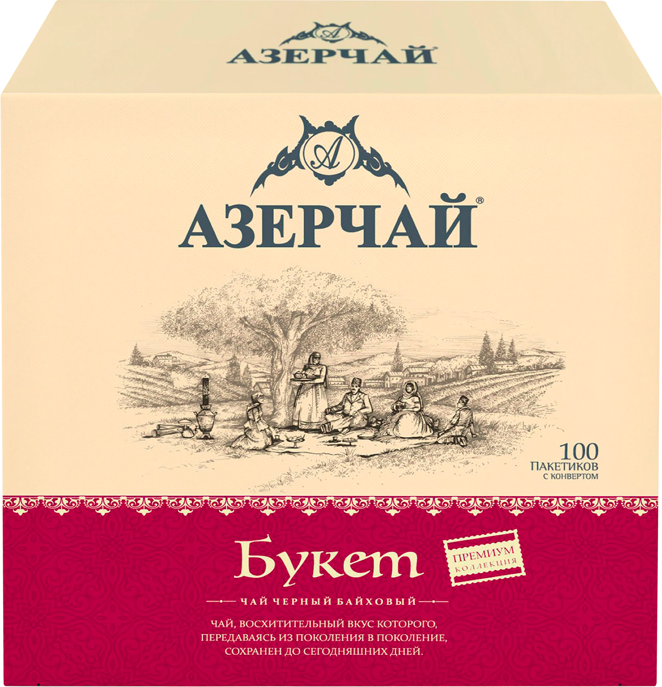 Изображение товара Чай черный АЗЕРЧАЙ Premium collection байховый букет, 100пак