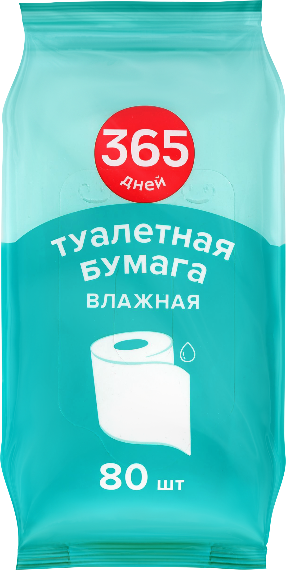 Изображение товара Бумага туалетная влажная 365 ДНЕЙ, 80шт