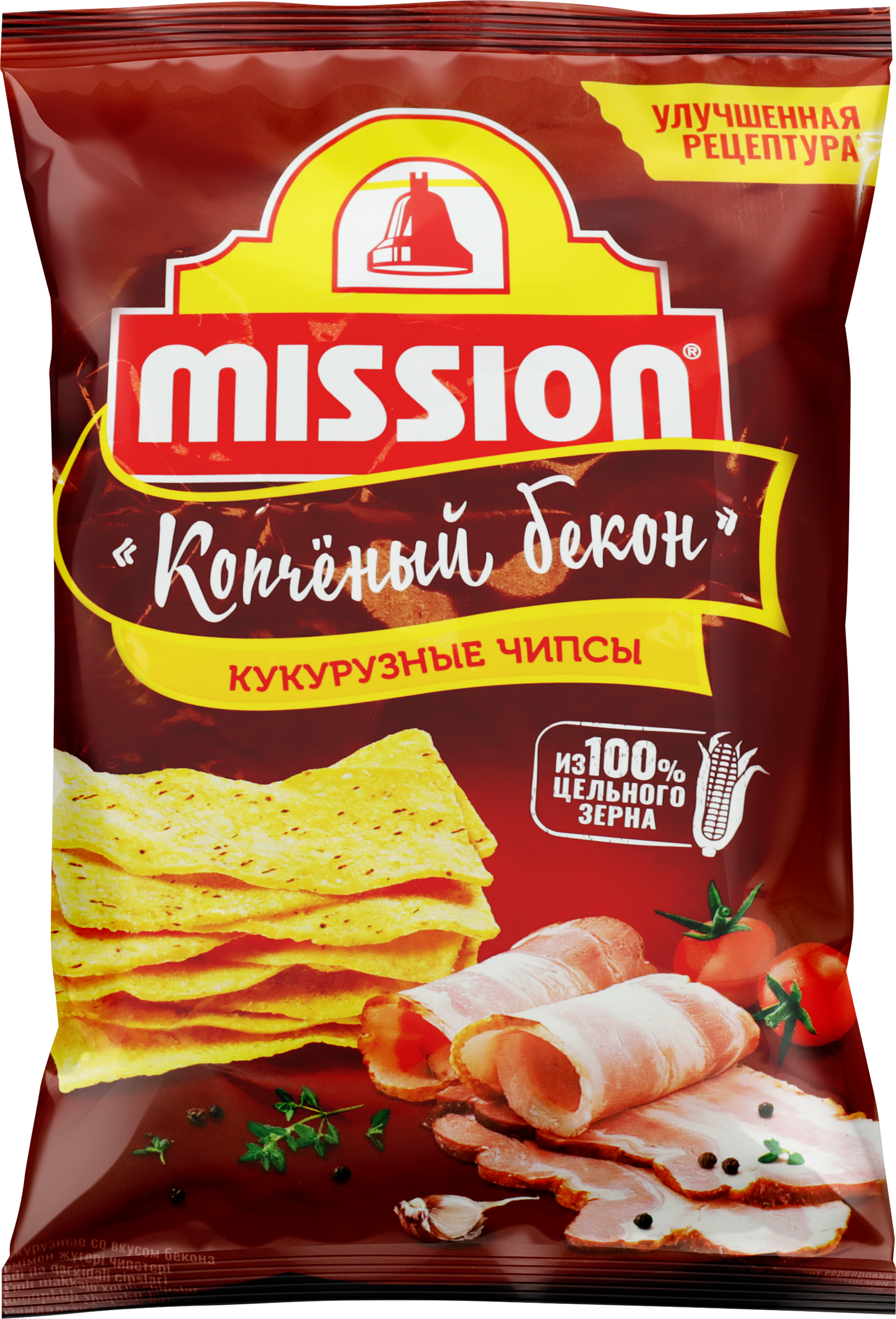 Изображение товара Чипсы кукурузные MISSION Копченый бекон, 150г