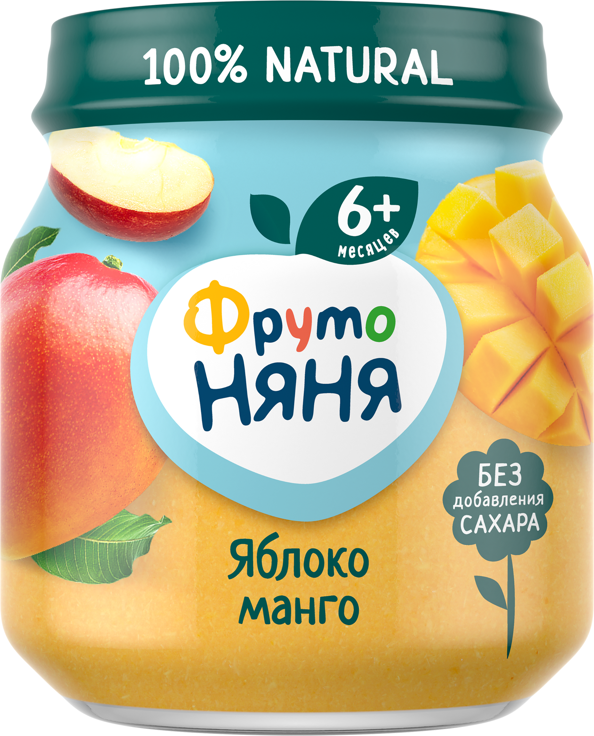 Изображение товара Пюре фруктовое ФРУТОНЯНЯ Яблоко и манго 100г с 6 месяцев натуральное полезное