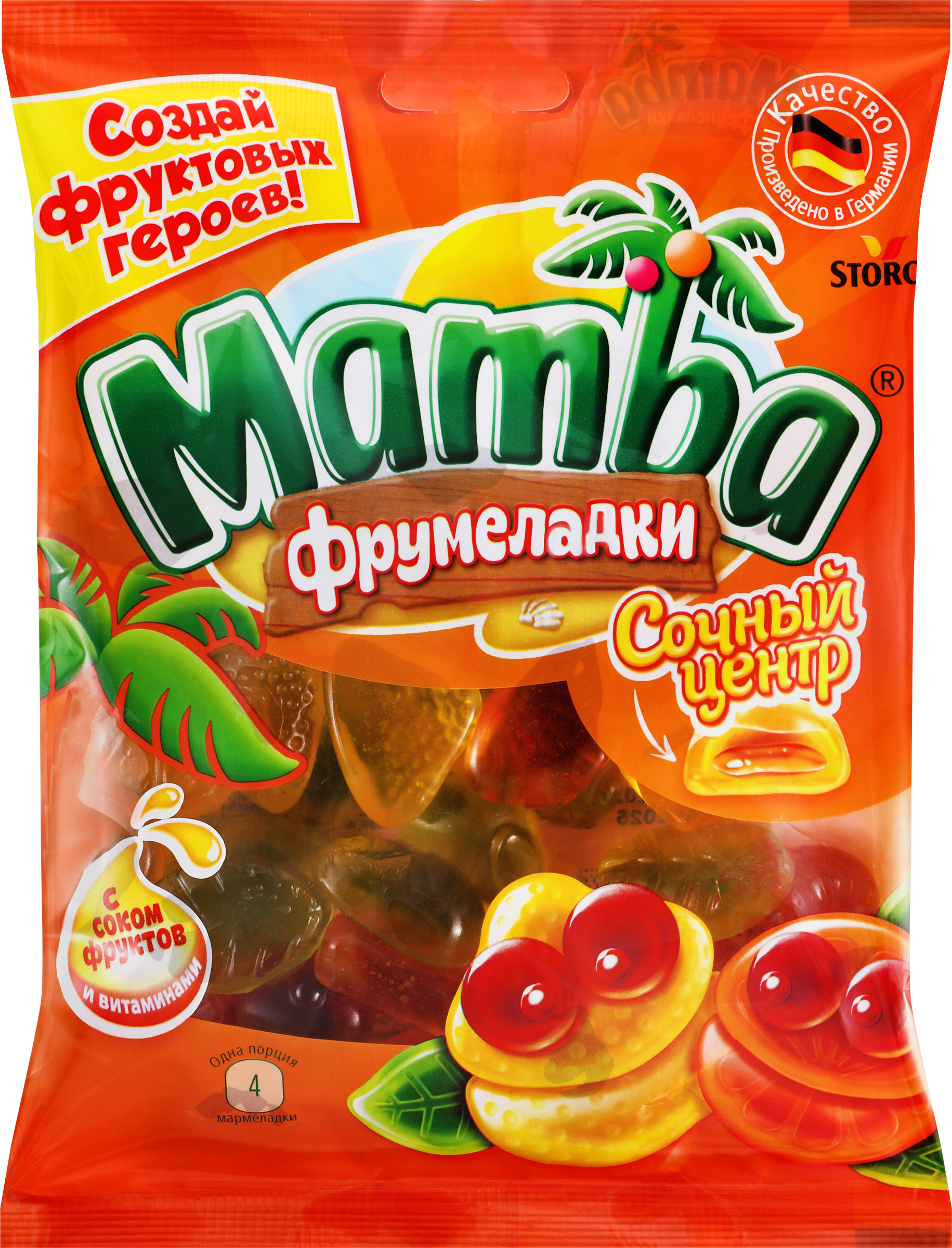 Изображение товара Мармелад жевательный MAMBA Фрумеладки сочный центр, 140г