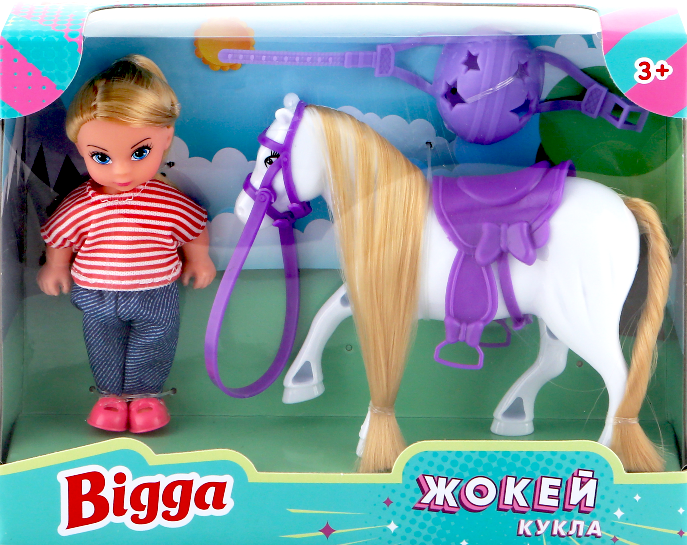 Изображение товара Набор игровой BIGGA Кукла-жокей 3 предмета для девочек 3+ лет