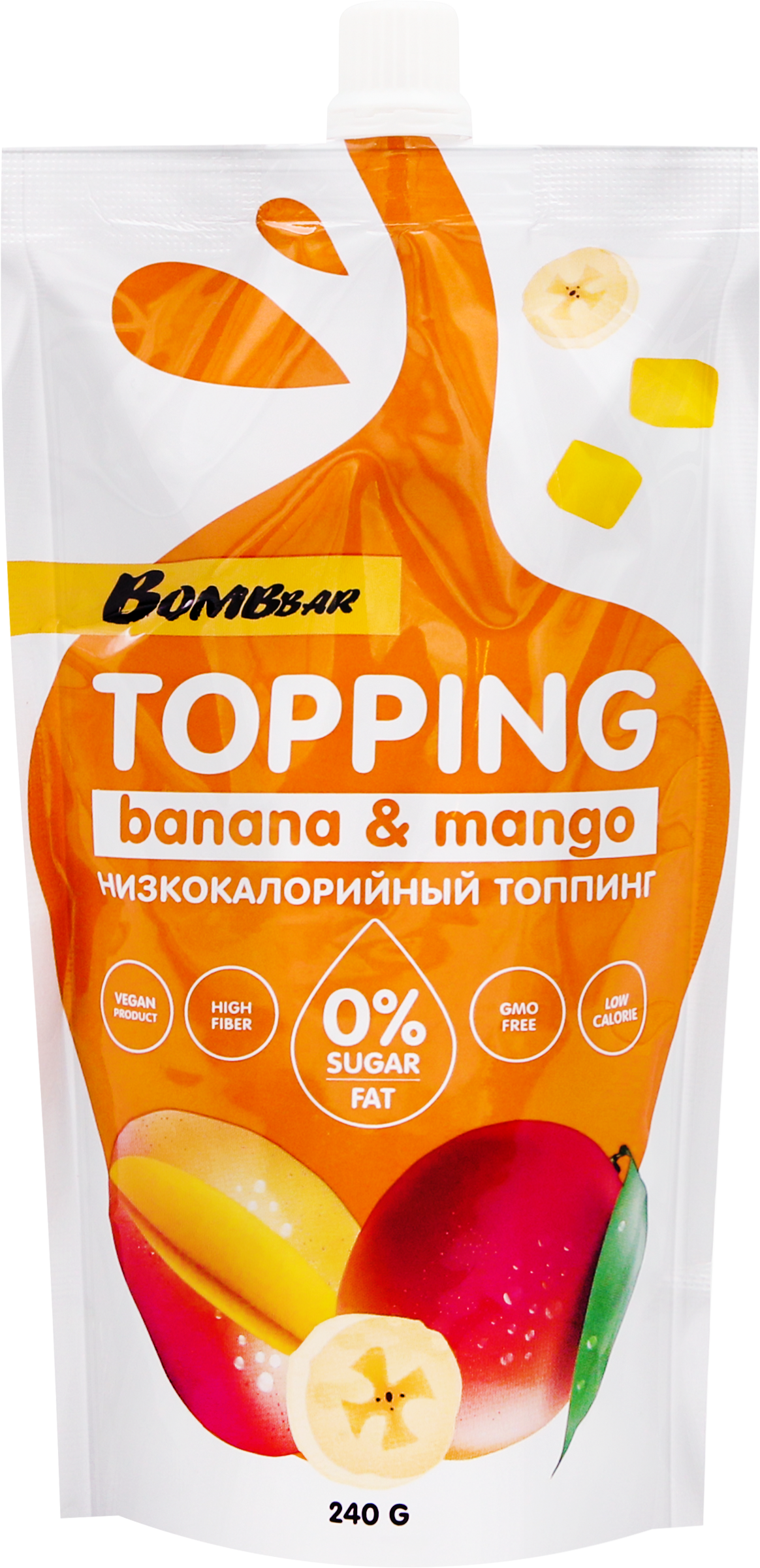 Изображение товара Соус банановый BOMBBAR Topping с манго, 240г