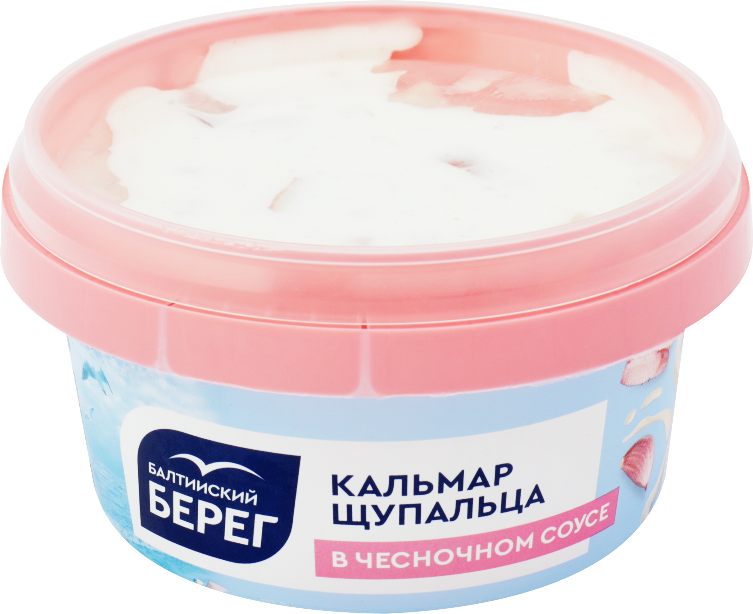 Изображение товара Кальмар БАЛТИЙСКИЙ БЕРЕГ щупальца в чесночном соусе, 210г