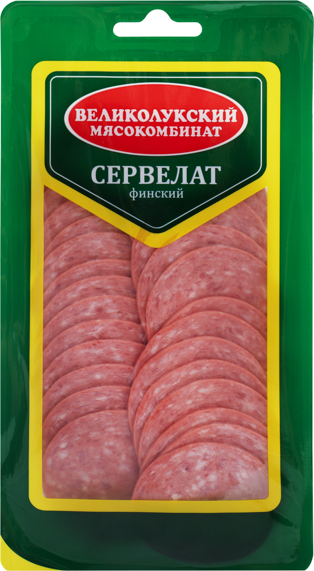 Изображение товара Колбаса копчено-вареная МК ВЕЛИКОЛУКСКИЙ Сервелат Финский, нарезка, 150г