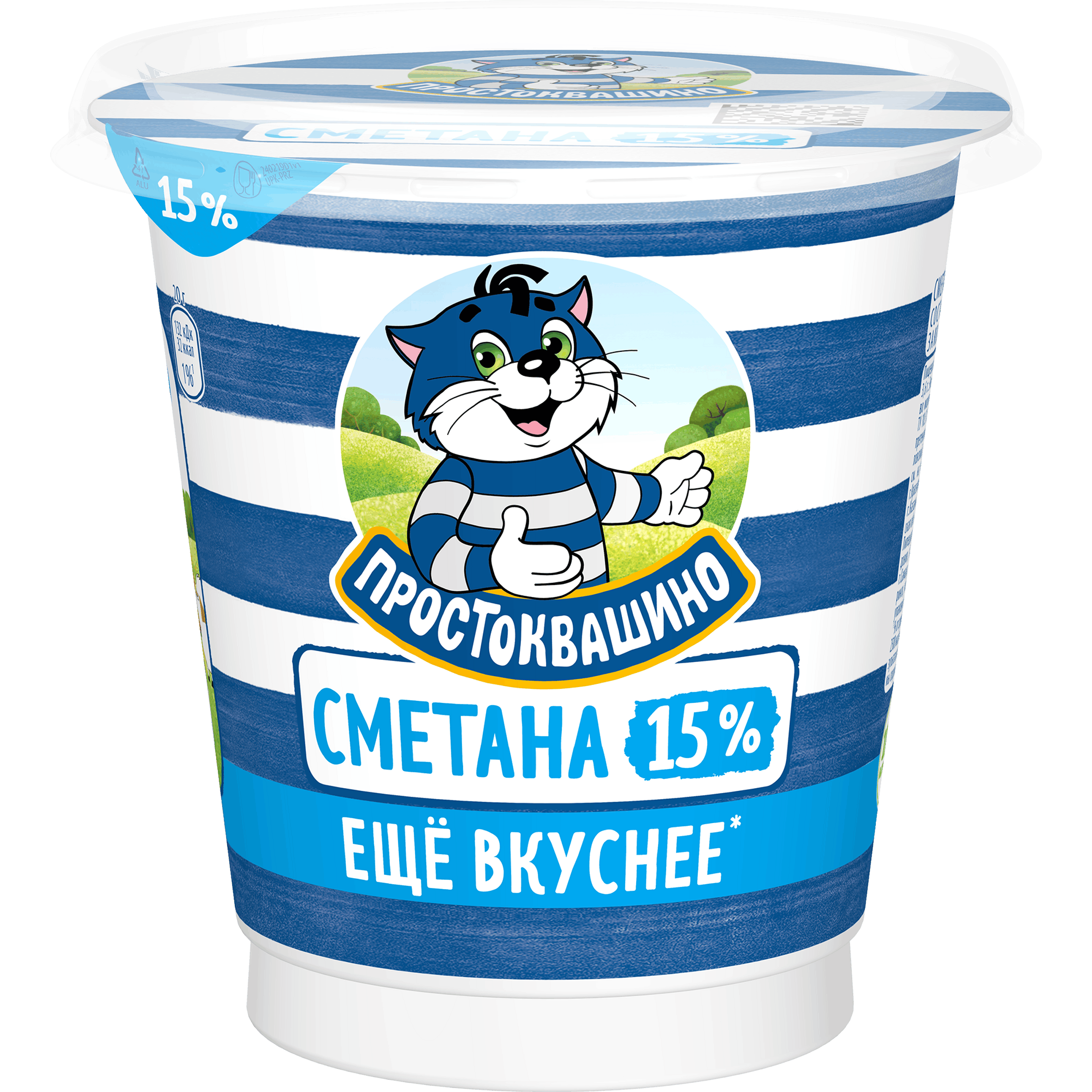 Изображение товара Сметана ПРОСТОКВАШИНО 15% без змж 300г натуральный качественный продукт