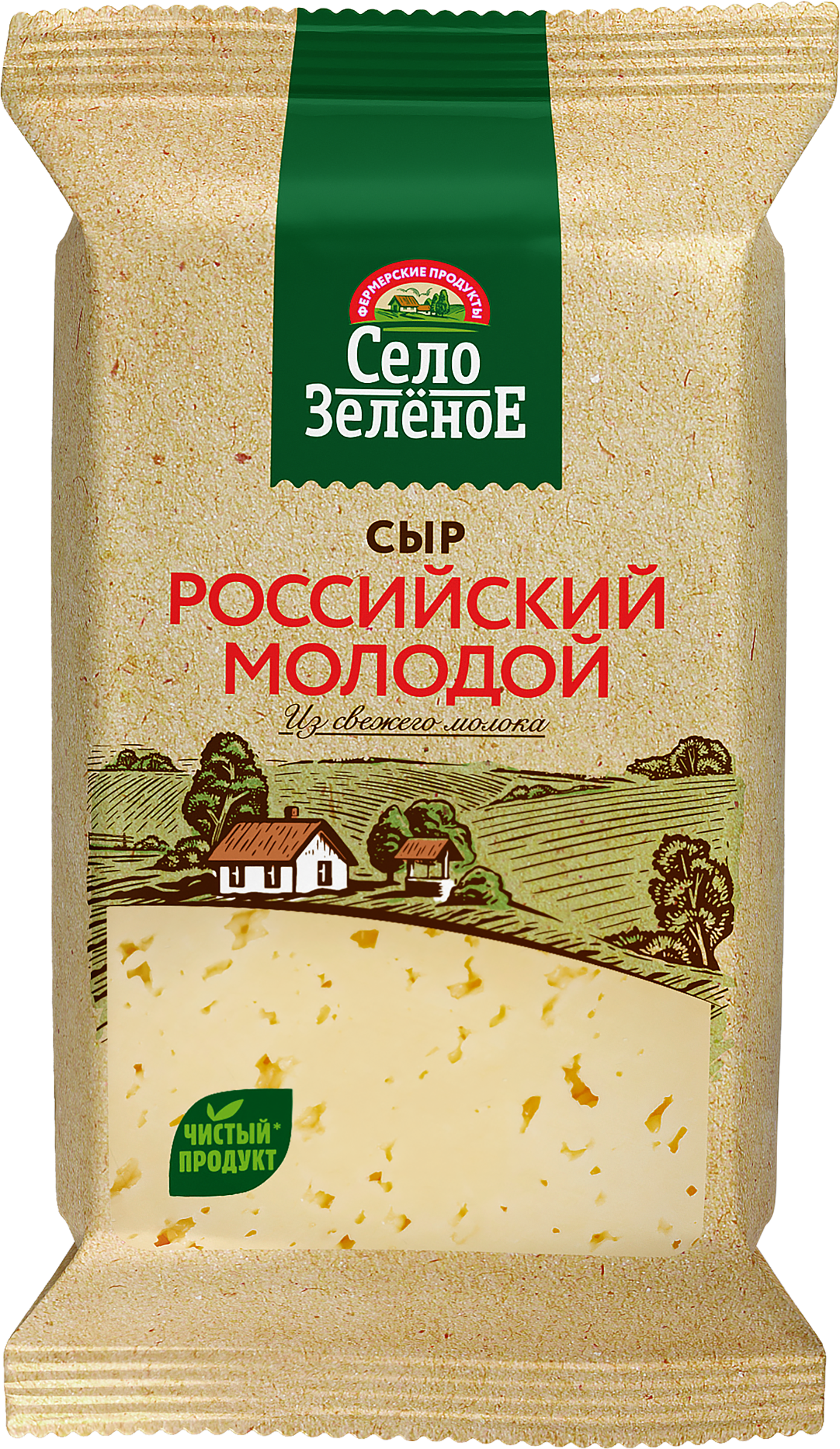 Изображение товара Сыр СЕЛО ЗЕЛЕНОЕ Российский 50%, без змж, 200г