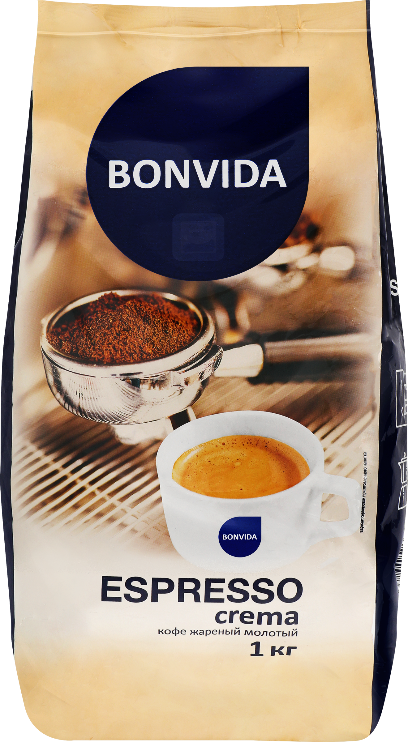 Изображение товара Кофе молотый BONVIDA натуральный жареный средней обжарки, 1кг