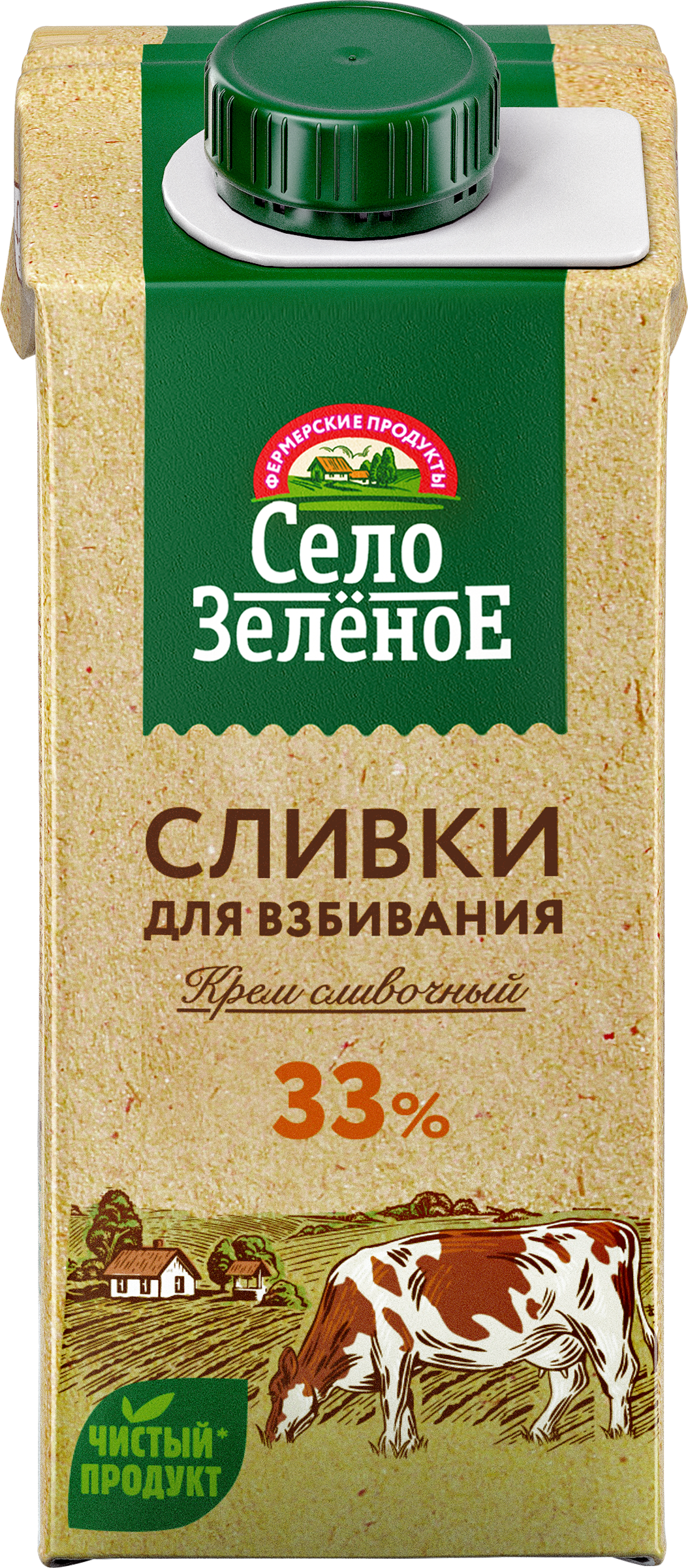 Изображение товара Сливки ультрапастеризованные для взбивания 33% СЕЛО ЗЕЛЕНОЕ 200г Россия