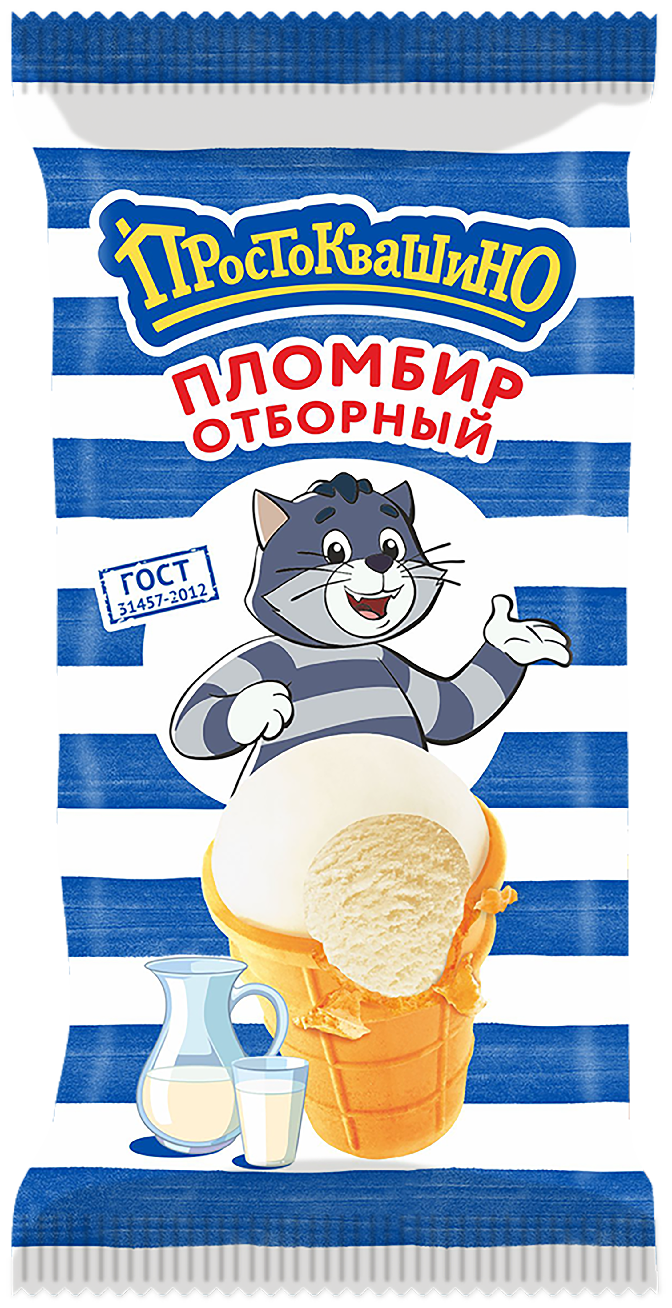 Изображение товара Мороженое ПРОСТОКВАШИНО Пломбир ванильный 15% вафельный стаканчик 90г