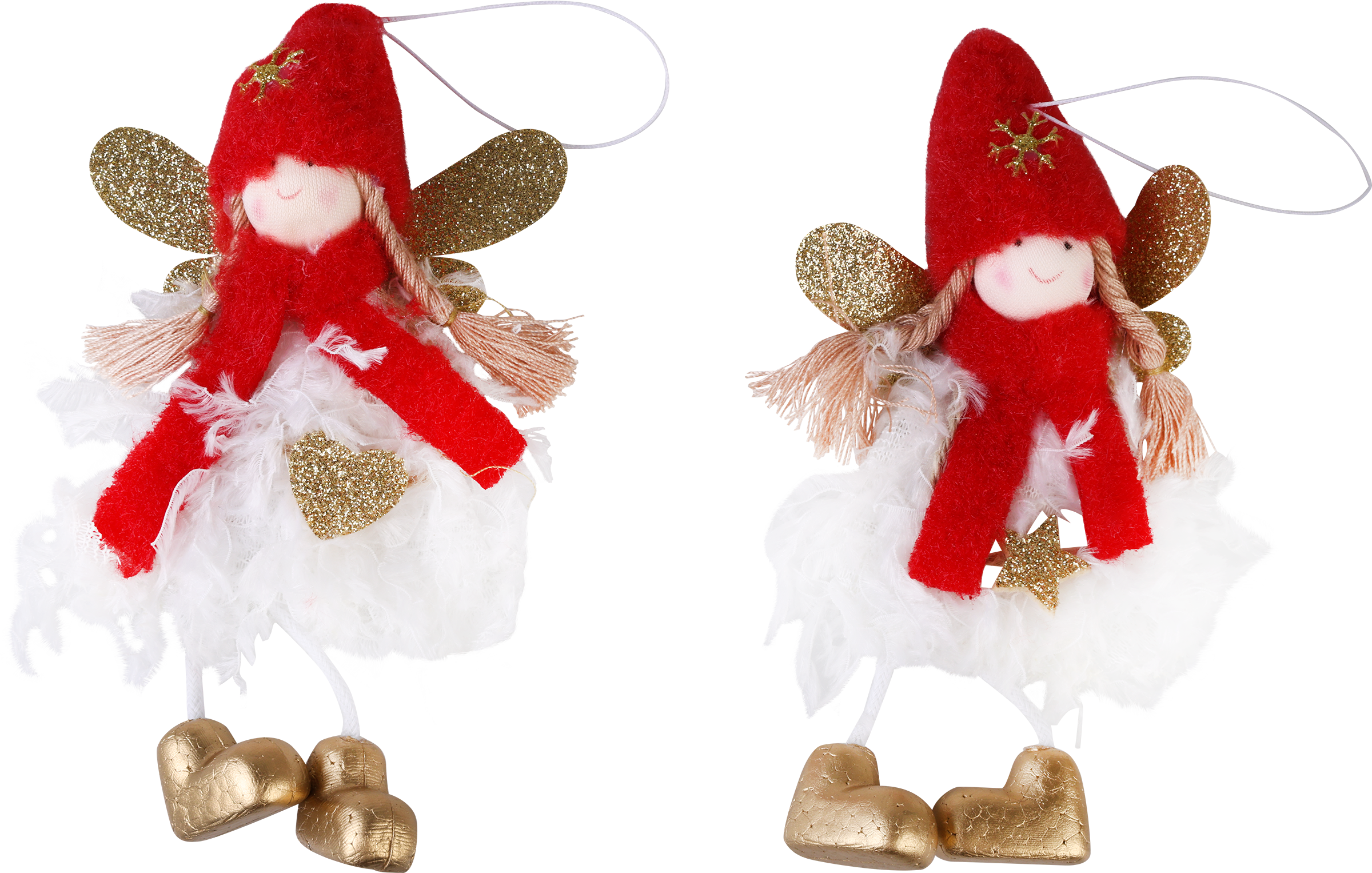 Изображение товара Украшение елочное Девочка-ангел 18см HOMECLUB белый розовый золото