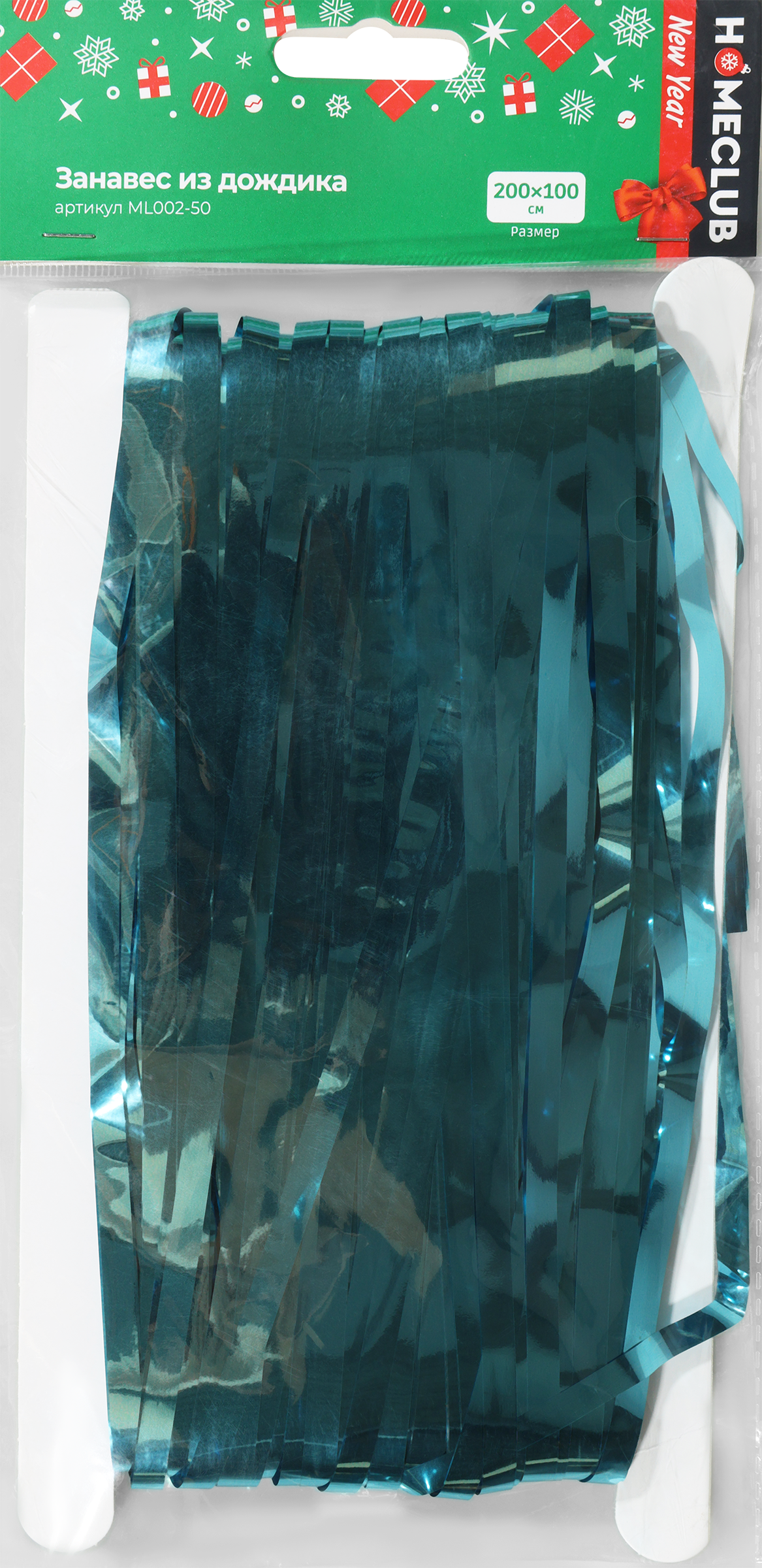Изображение товара Занавес из дождика HOMECLUB 200х100см новогодний декор ПЭТ яркий