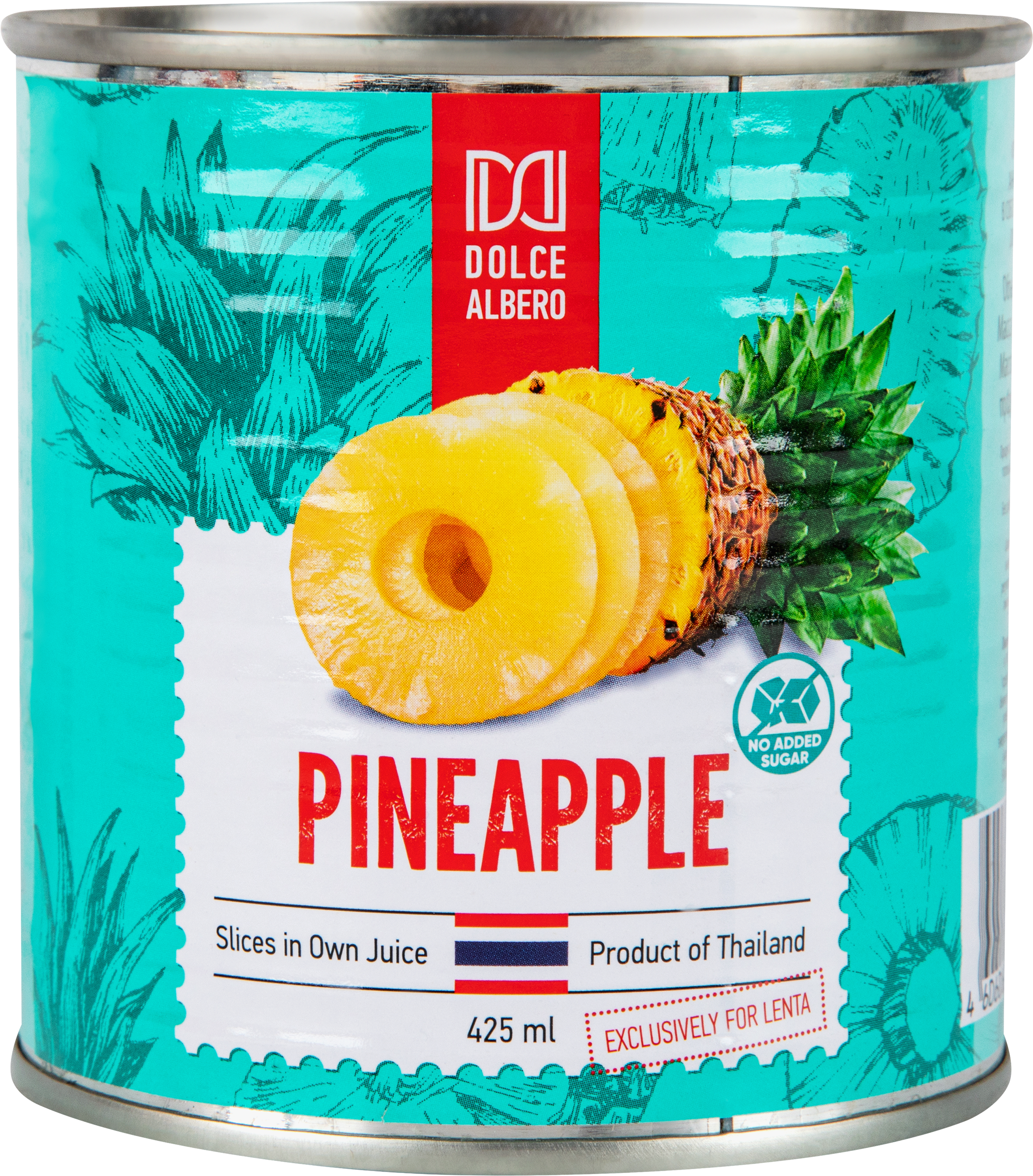 Изображение товара Ананасы DOLCE ALBERO кольца в собственном соку 425мл натуральный продукт