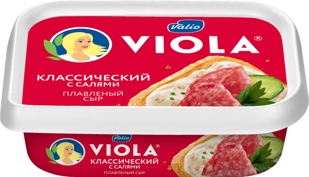 Изображение товара Сыр плавленый VIOLA Классический с салями 35%, без змж, 190г