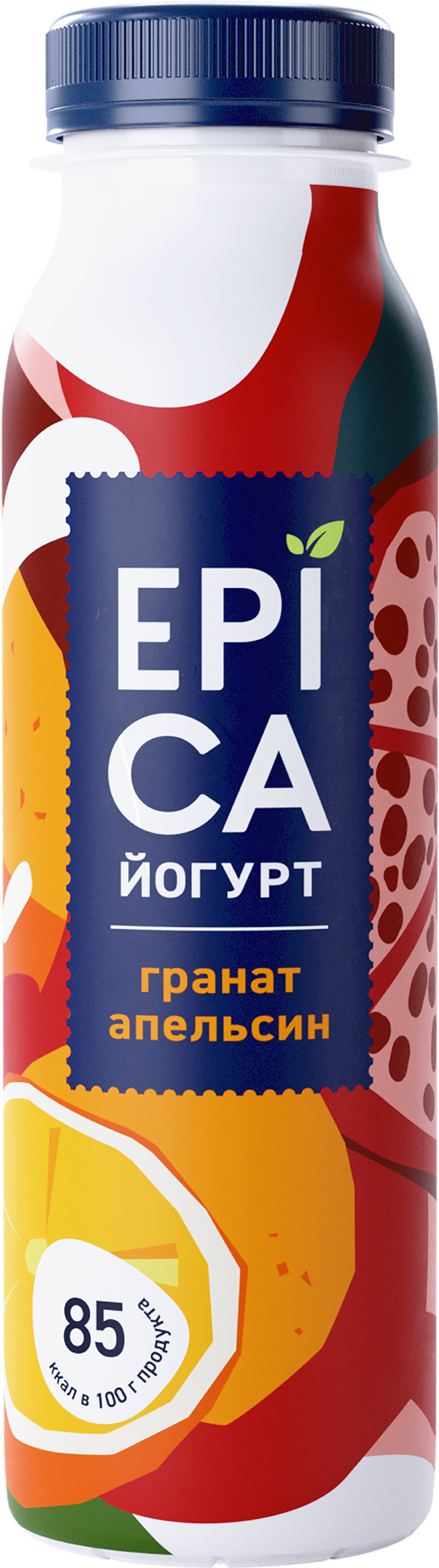 Изображение товара Йогурт питьевой EPICA с гранатом и апельсином 2,5%, без змж, 260г