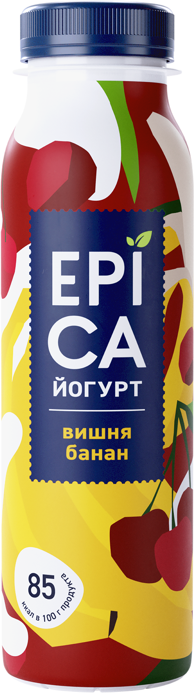 Изображение товара Питьевой йогурт EPICA с вишней и бананом 2,5% 260г натуральный полезный