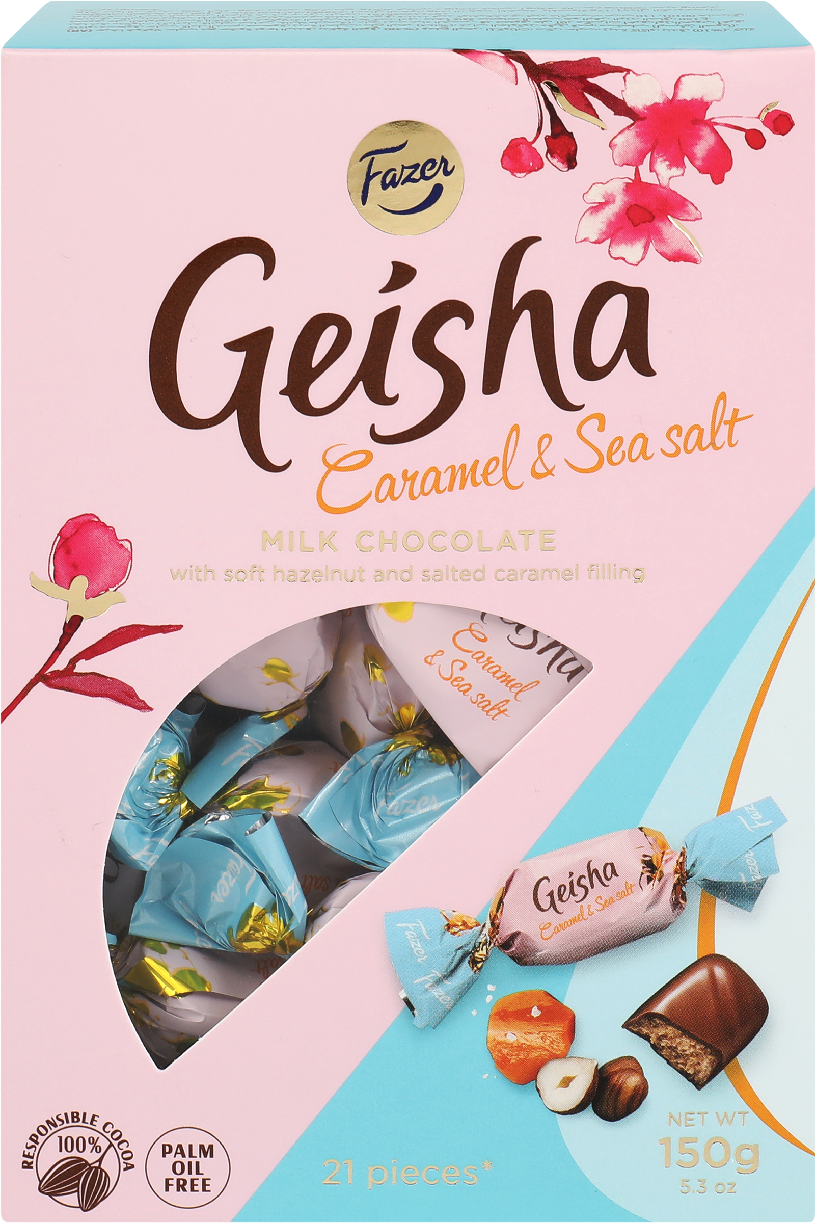 Изображение товара Конфеты шоколадные FAZER Geisha с ореховой начинкой и морской солью, 
150г
