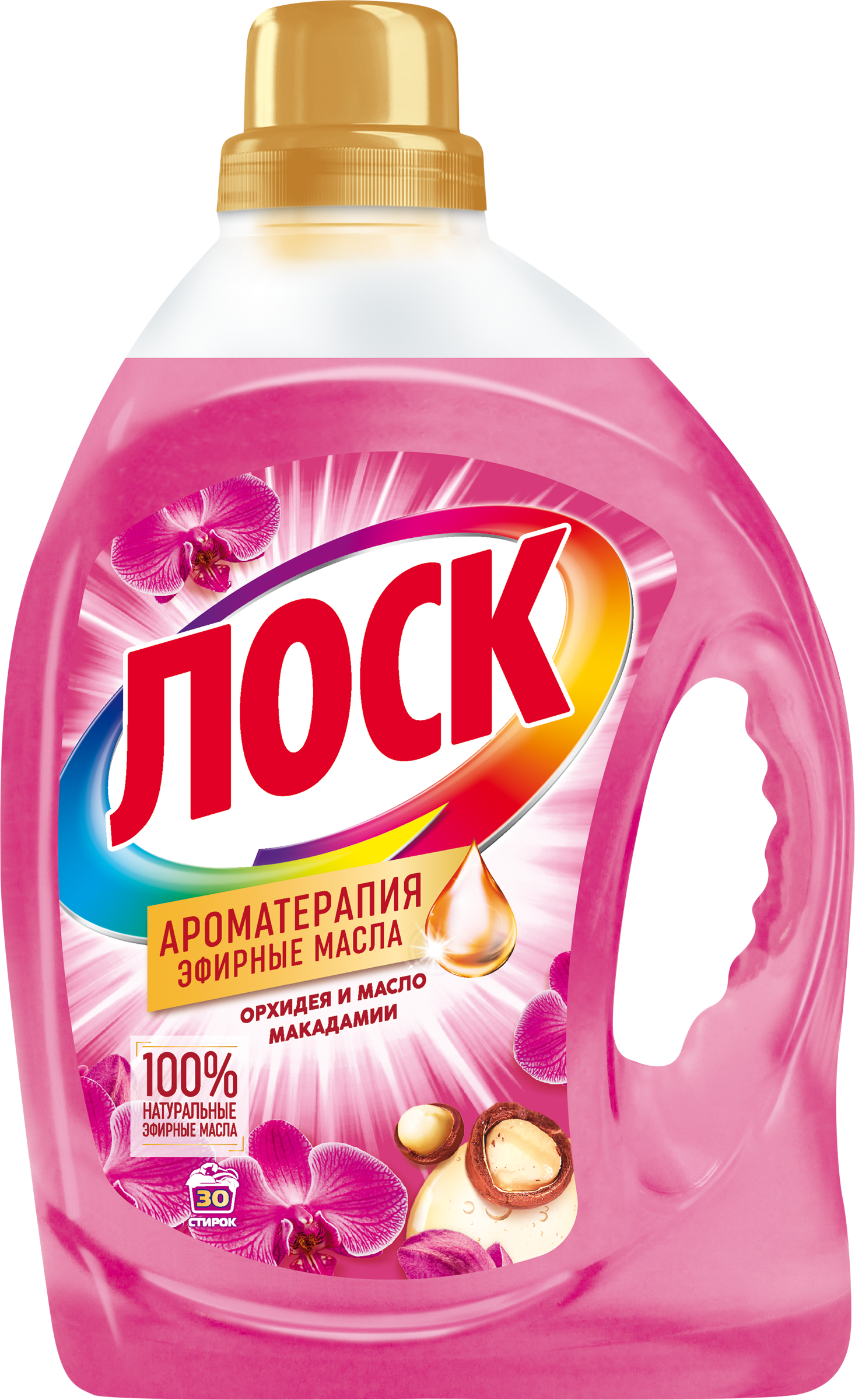 Изображение товара Гель для стирки ЛОСК Ароматерапия Орхидея и масло макадамии, 2.19л