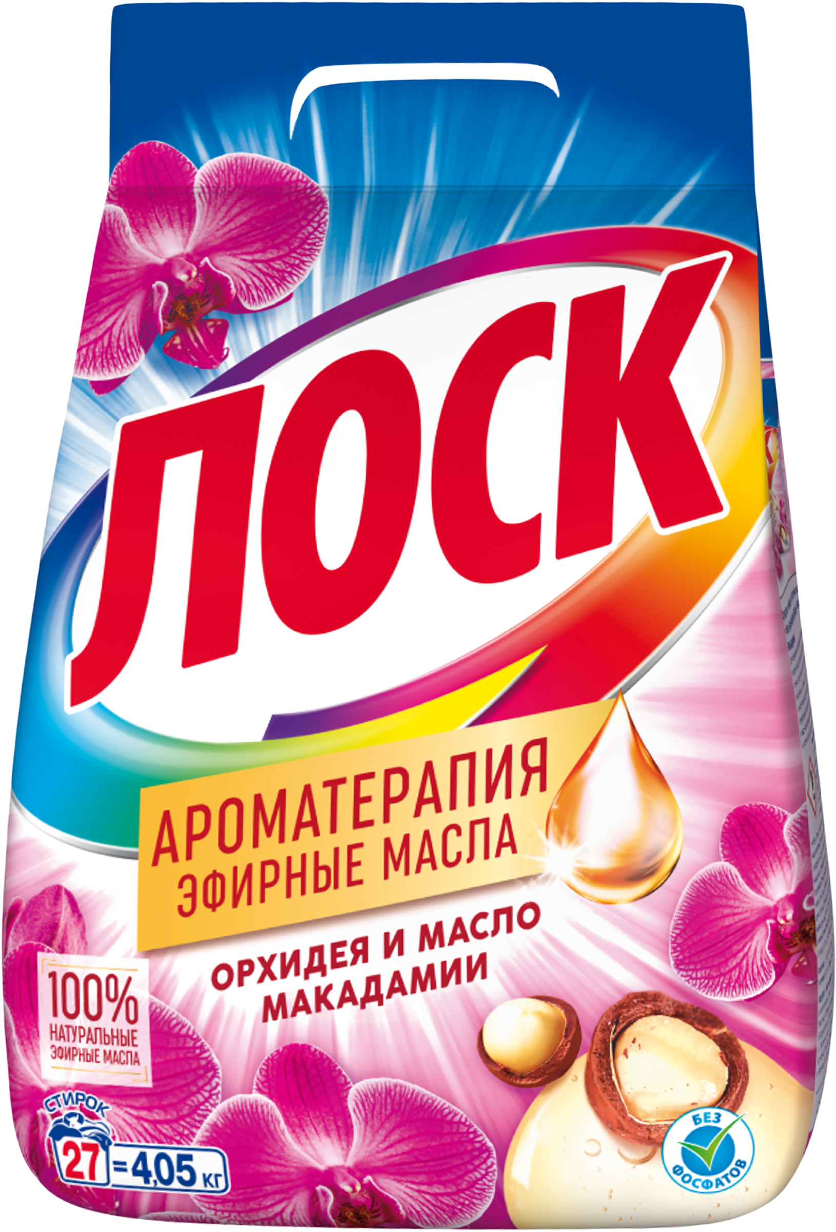 Изображение товара Стиральный порошок ЛОСК Ароматерапия Орхидея и масло макадамии 4,05 кг