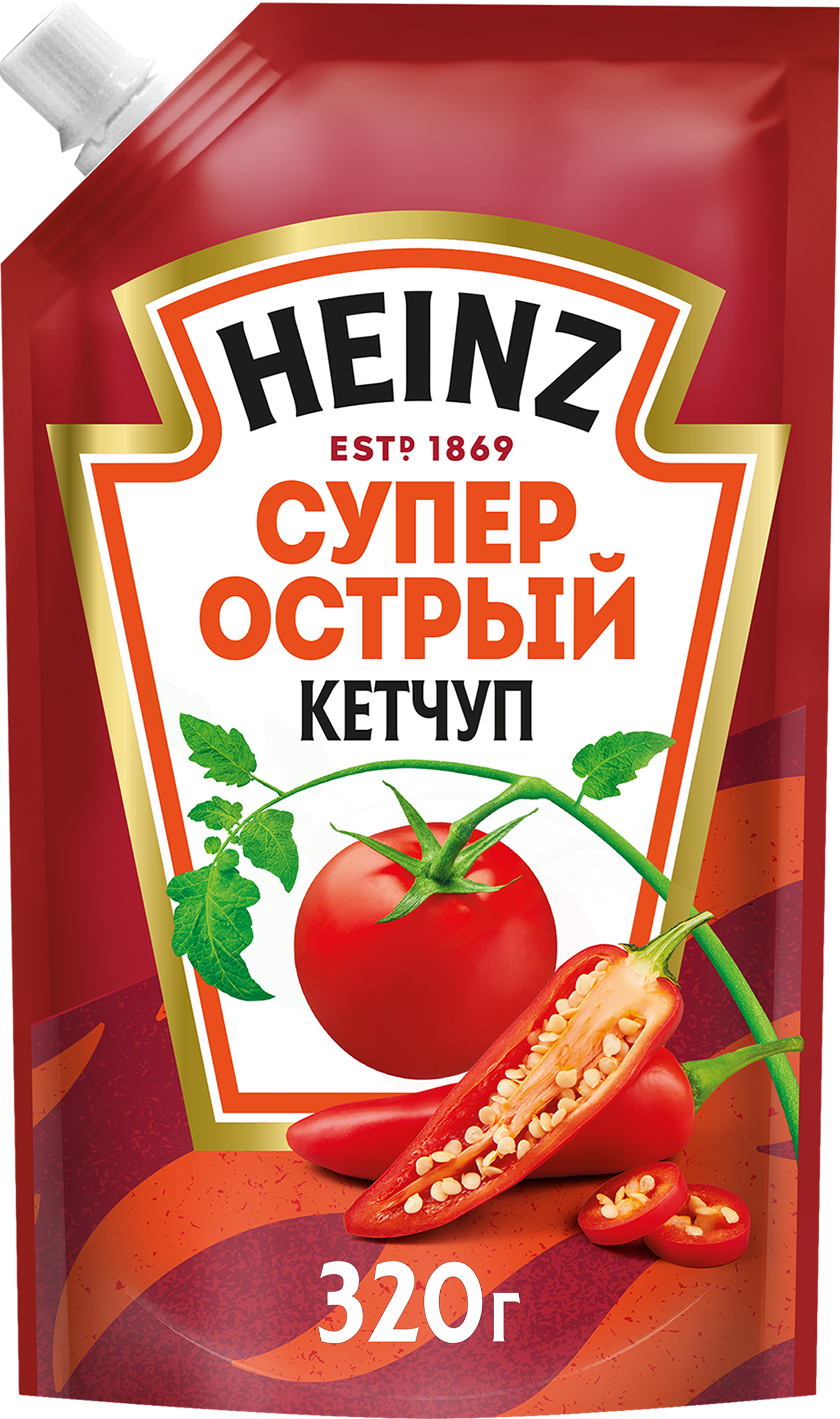 Изображение товара Кетчуп HEINZ Супер острый 320 г натуральный острый соус для мяса и блюд