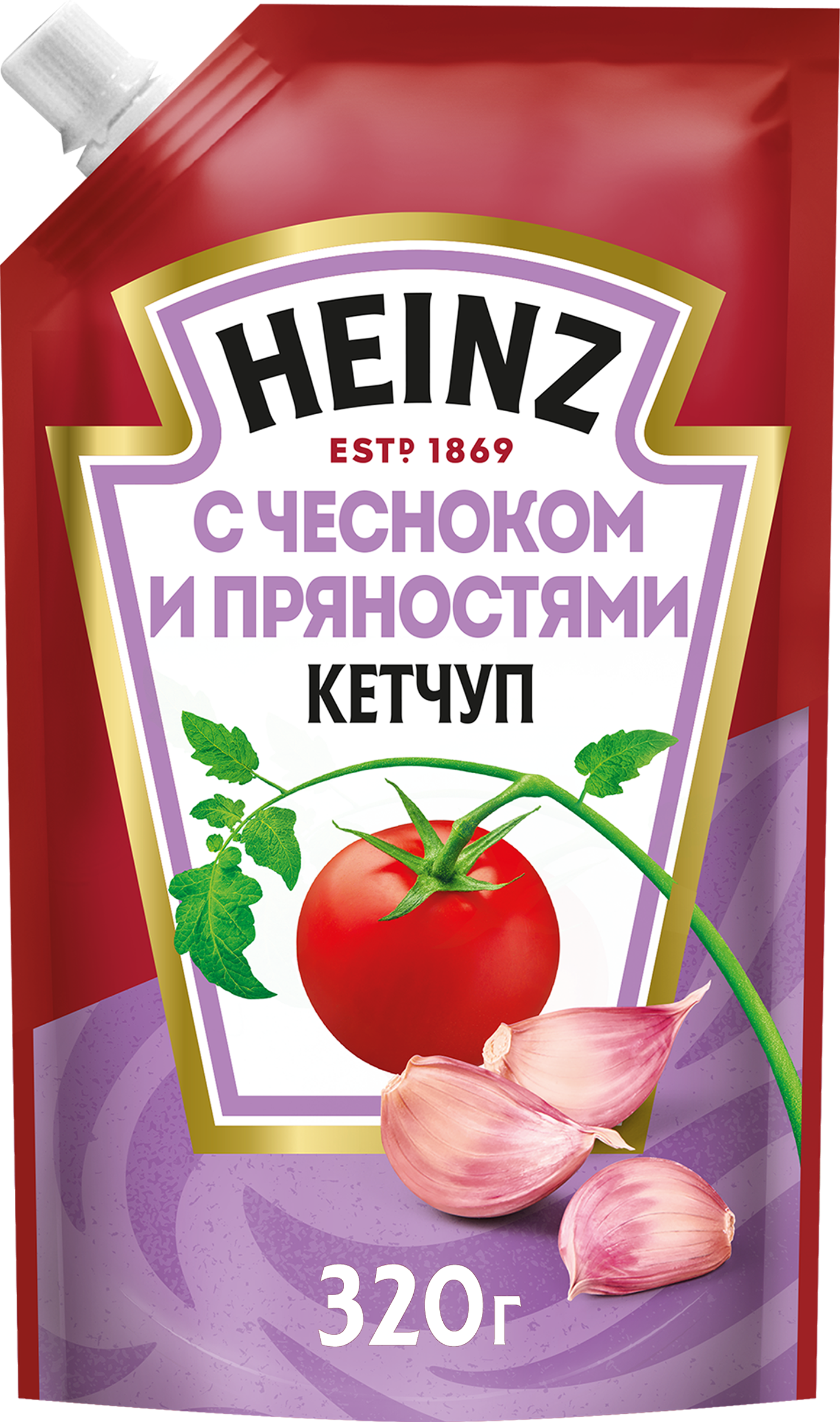 Изображение товара Кетчуп HEINZ с чесноком и пряностями 320г натуральный и вкусный