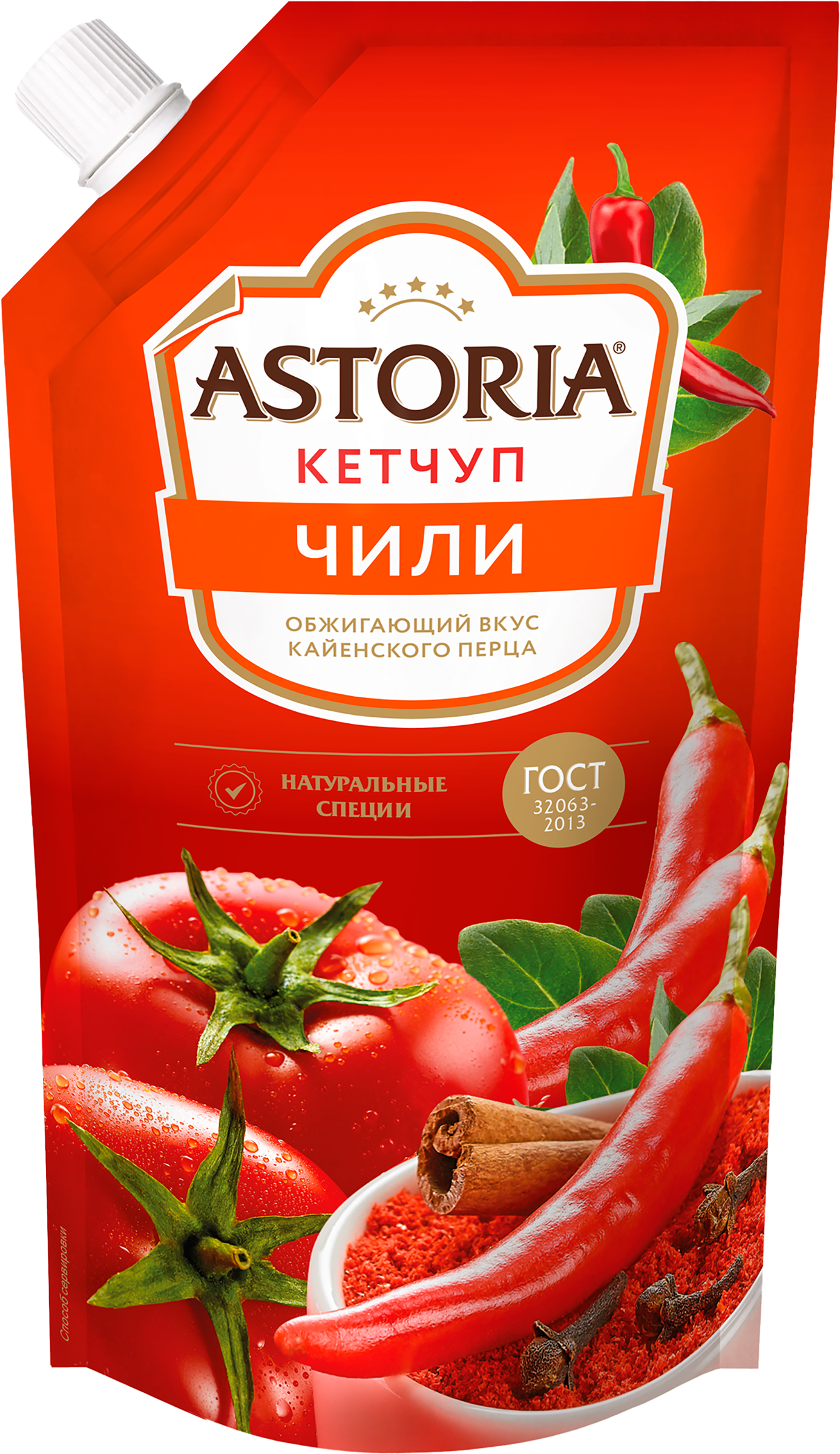 Изображение товара Кетчуп АСТОРИЯ Чили, 330г - вкусный томатный соус с перцем