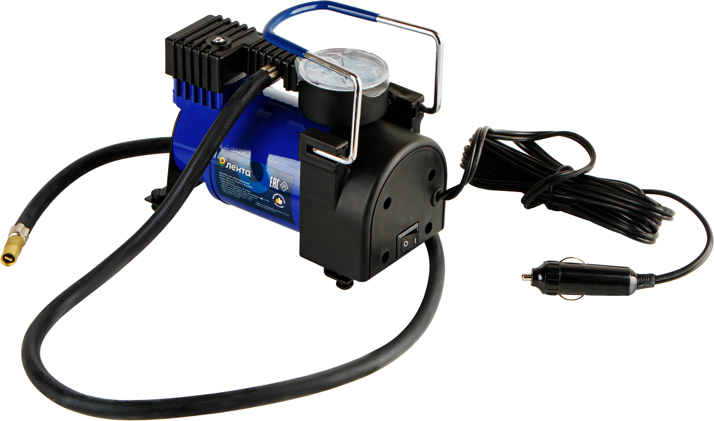 Изображение товара Автомобильный компрессор ЛЕНТА RLA-0001 для шин велосипедов мотоциклов и авто