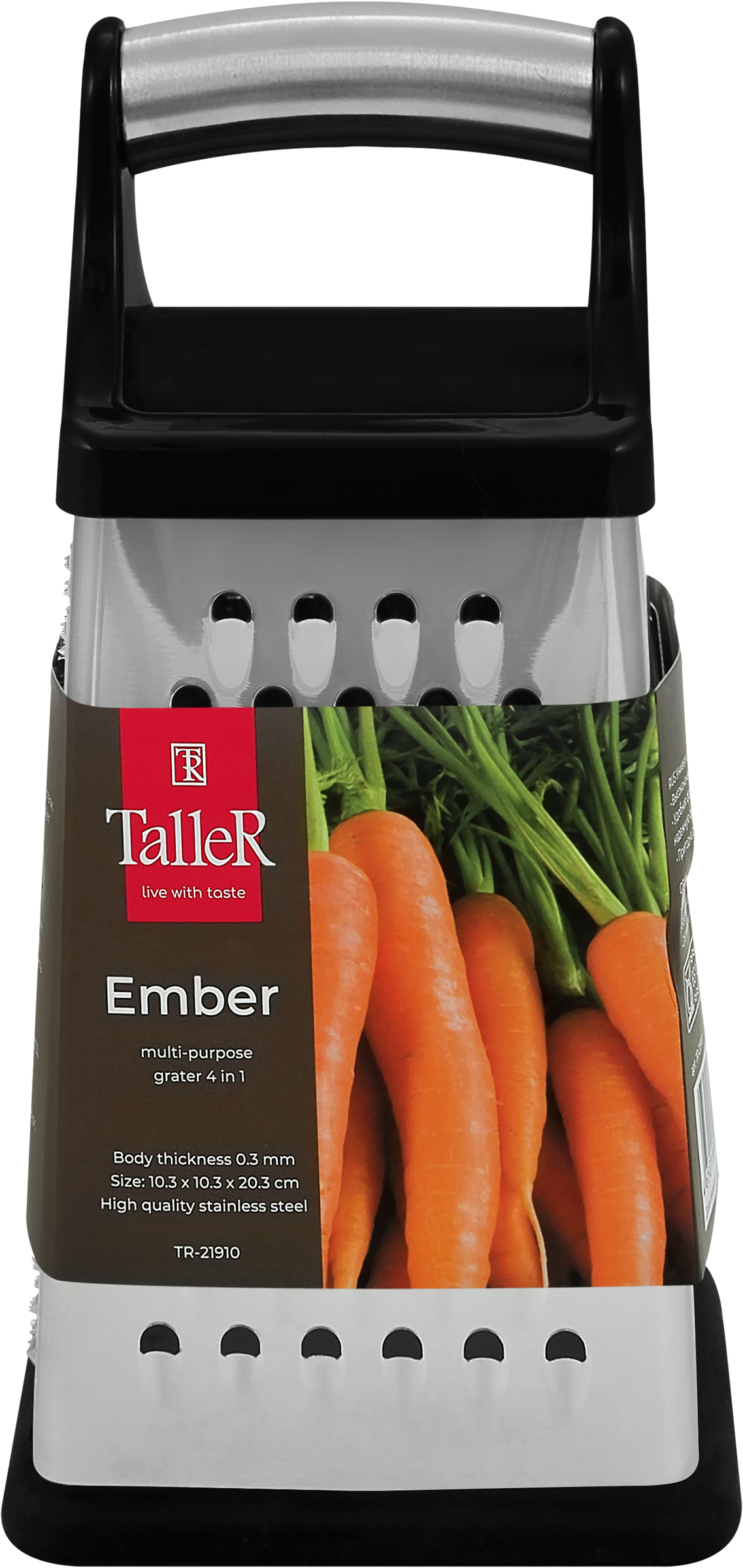 Изображение товара Терка TALLER Эмбер 4в1 нержавеющая сталь силикон для измельчения овощей и фруктов