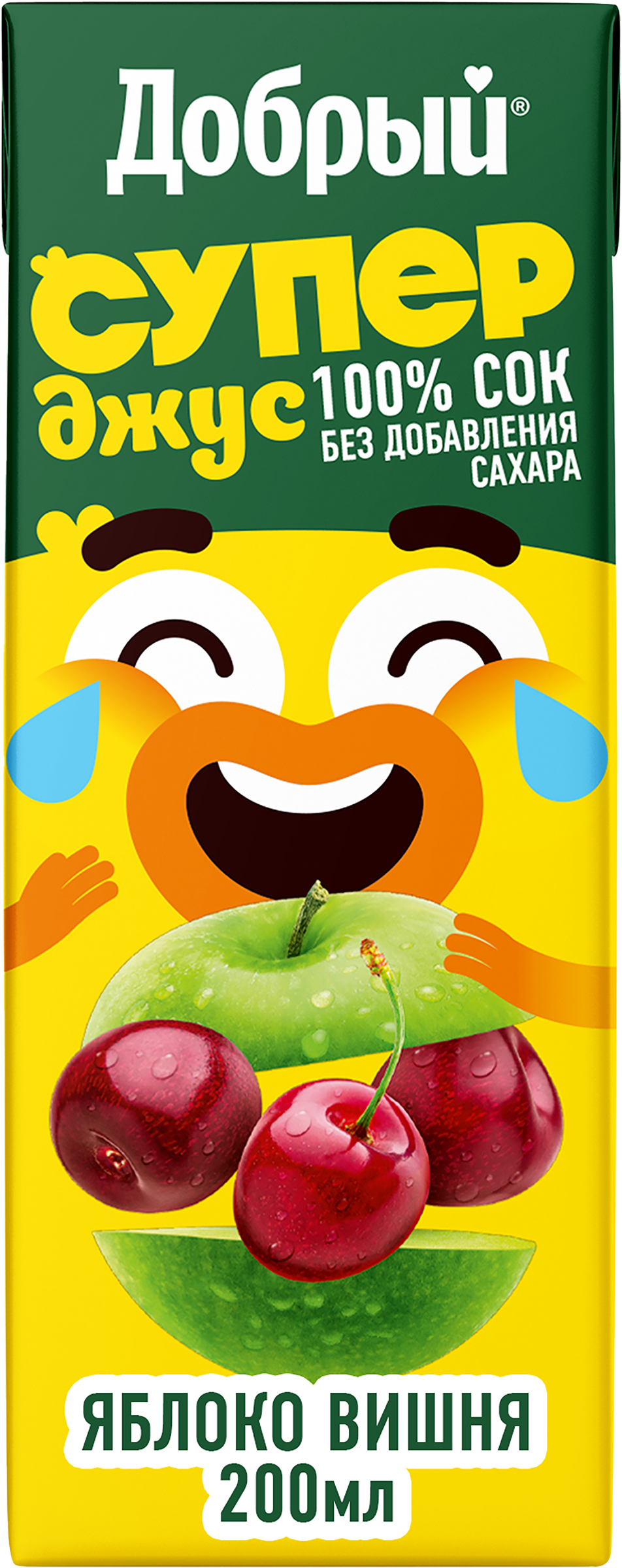 Изображение товара Сок ДОБРЫЙ Active kid Яблоко и вишня в упаковке 0.2л