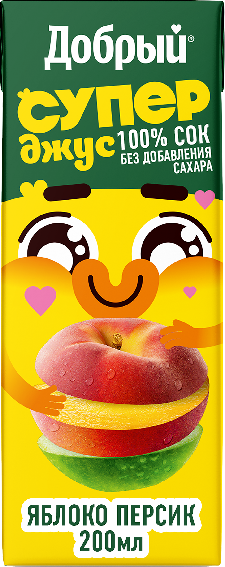 Изображение товара Сок ДОБРЫЙ Active kid Яблоко персик 0.2л натуральный без добавленного сахара