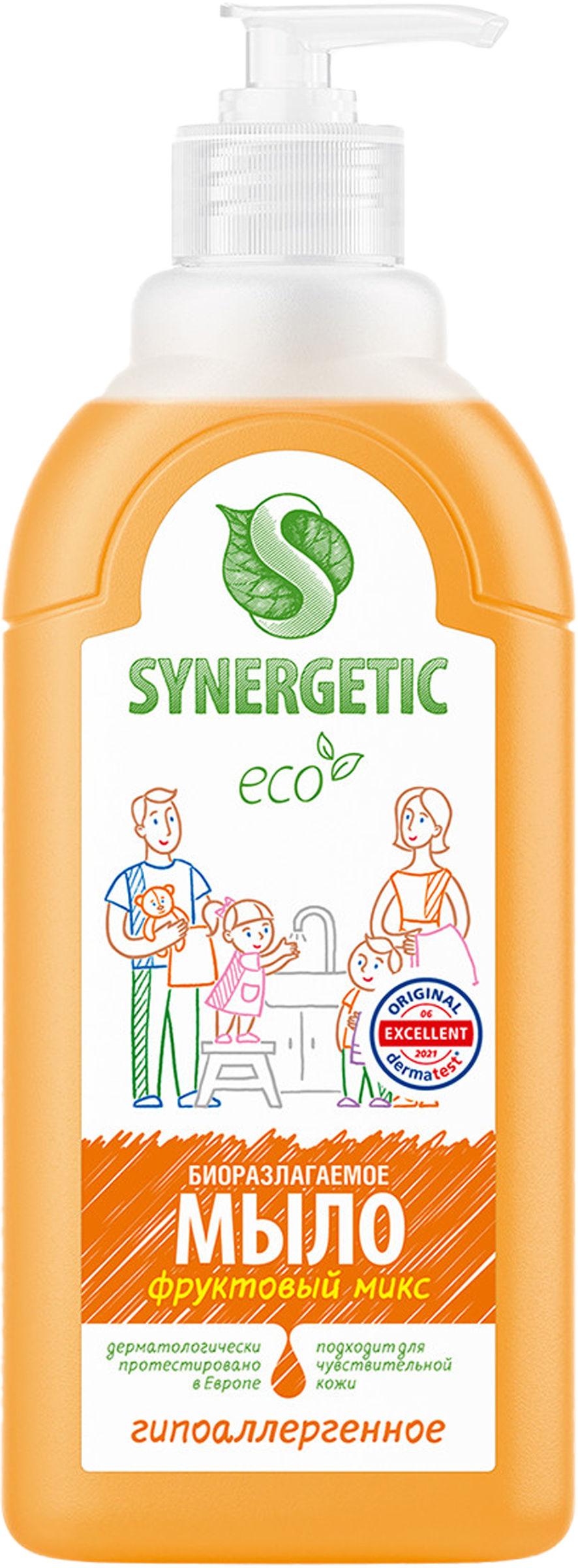 Изображение товара Жидкое мыло для рук и тела SYNERGETIC Фруктовый микс, 500мл