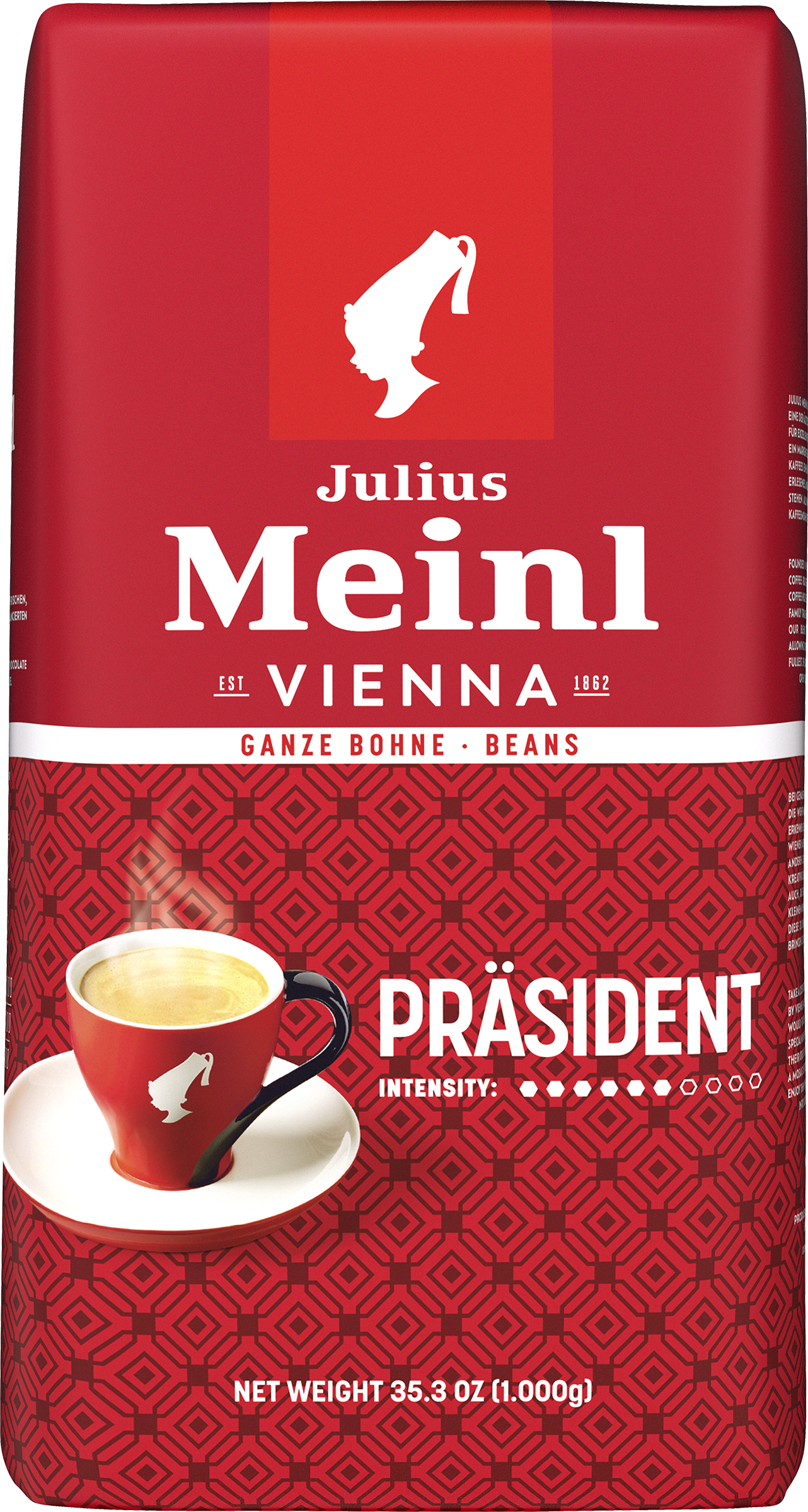 Изображение товара Кофе зерновой JULIUS MEINL Президент натуральный жареный 1кг