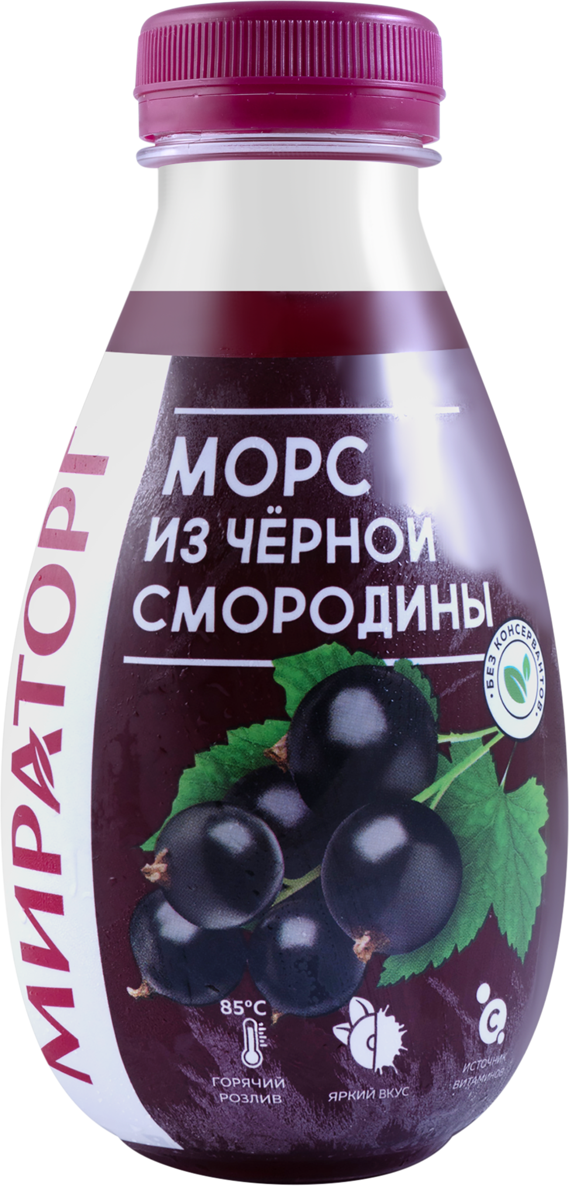 Изображение товара Морс МИРАТОРГ из черной смородины 370мл натуральный напиток для укрепления иммунитета