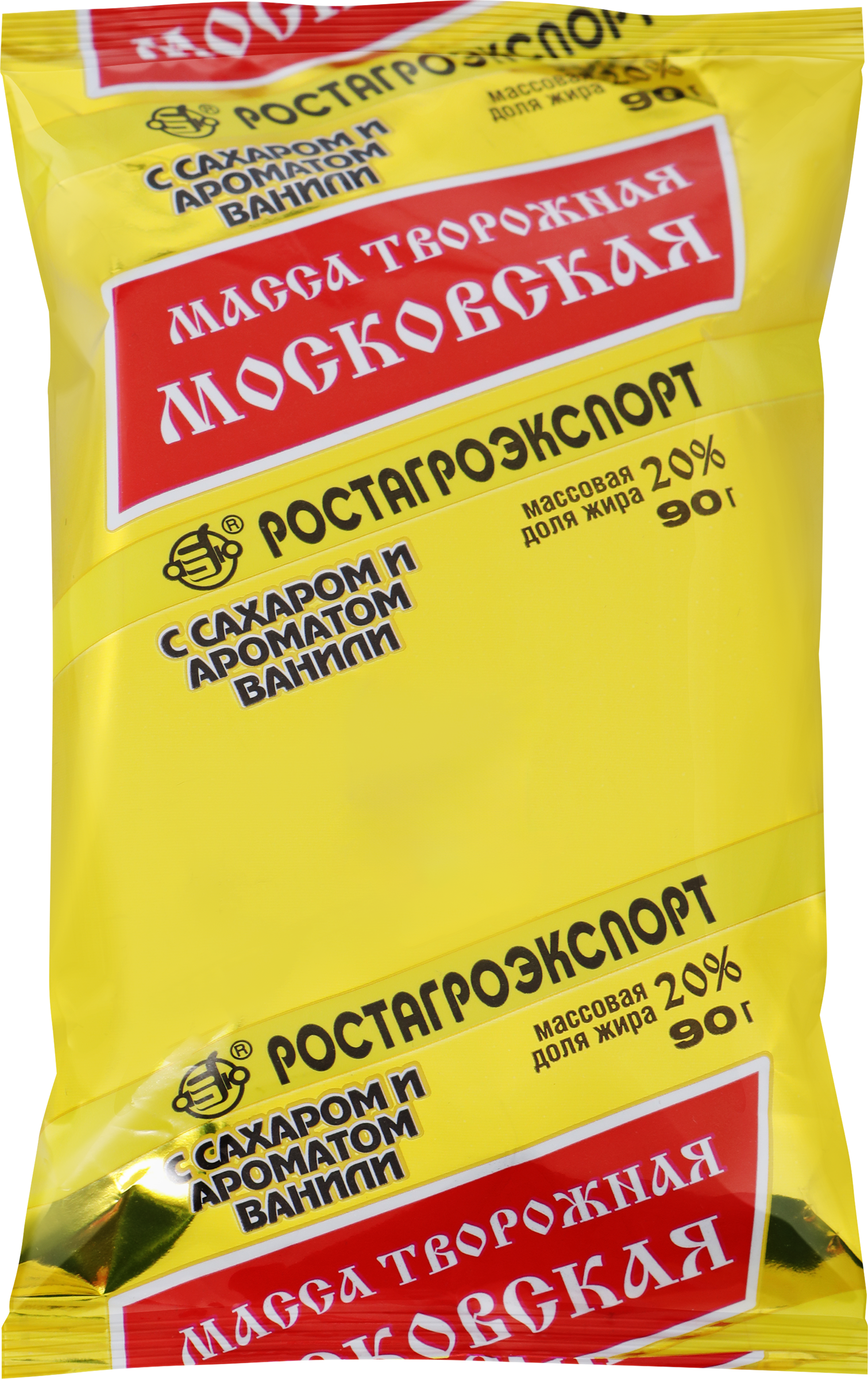 Изображение товара Масса творожная РОСТАГРОЭКСПОРТ Московская с сахаром и ванилином 20%, без змж, 90г