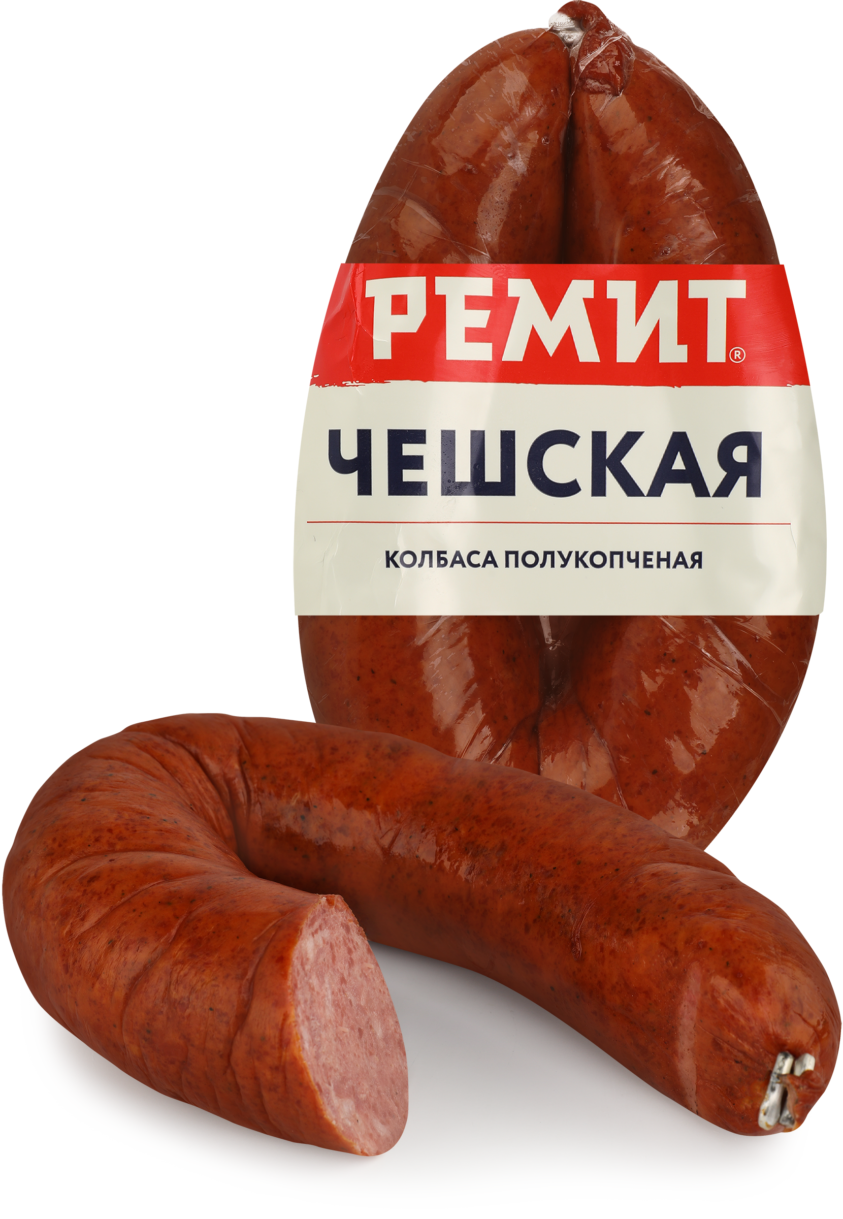 Изображение товара Колбаса полукопченая РЕМИТ Чешская, кольцо, 400г