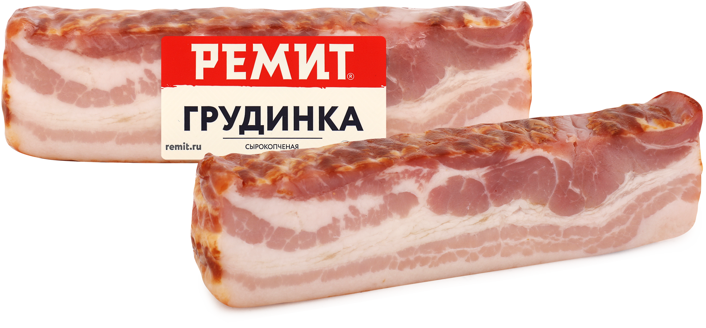 Изображение товара Грудинка сырокопченая РЕМИТ 300г - деликатес из свинины для праздников и блюд