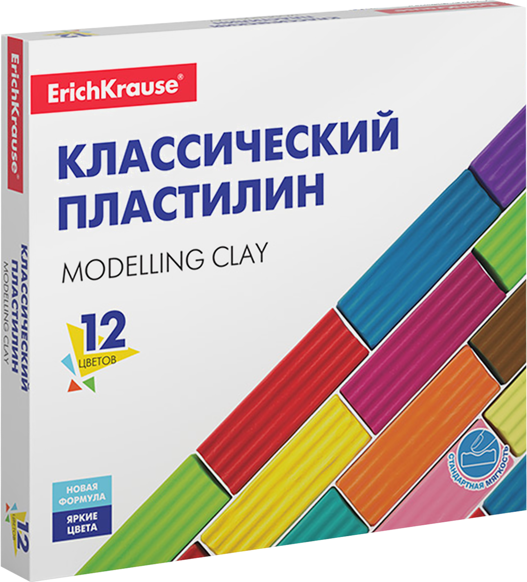 Изображение товара Пластилин ERICHKRAUSE Basic 12 цветов классический для творчества Россия