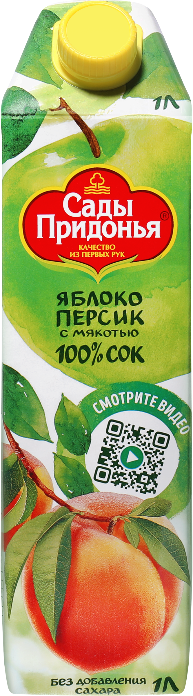 Изображение товара Сок САДЫ ПРИДОНЬЯ Яблоко и персик 1л натуральный напиток без добавок
