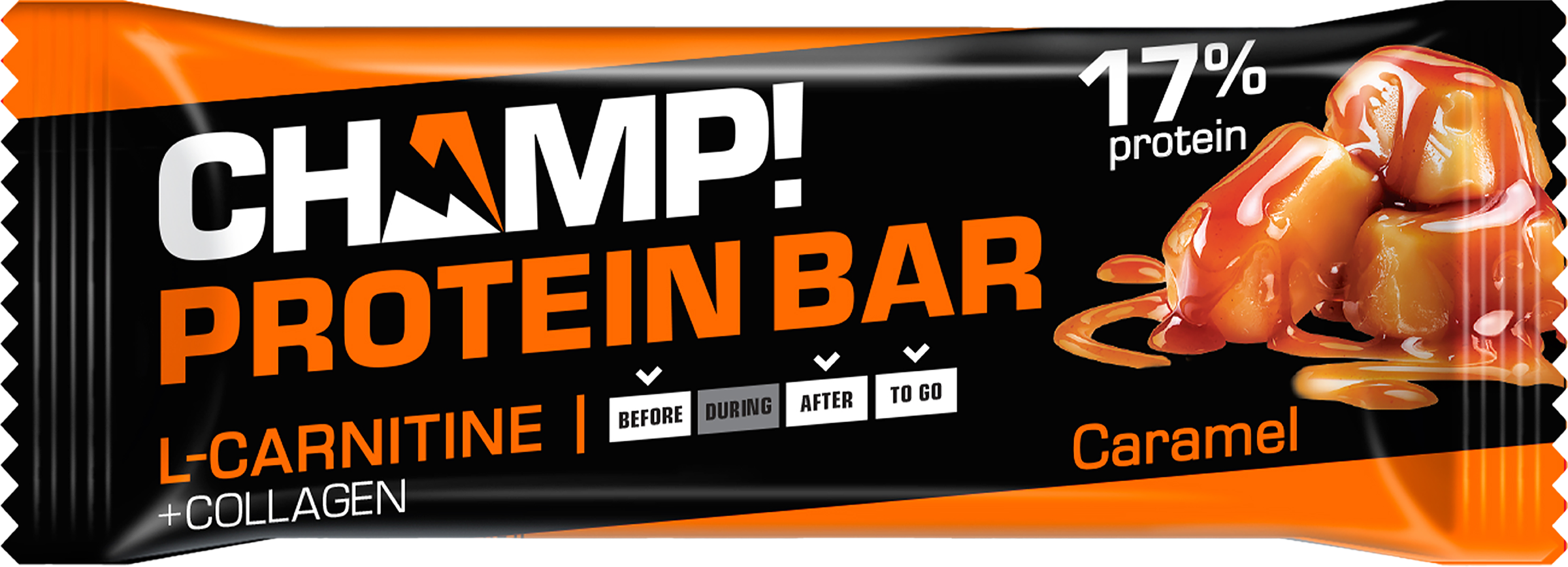 Изображение товара Батончик протеиновый ЛЕОВИТ Champ Карамельный, в шоколадной глазури, 45г