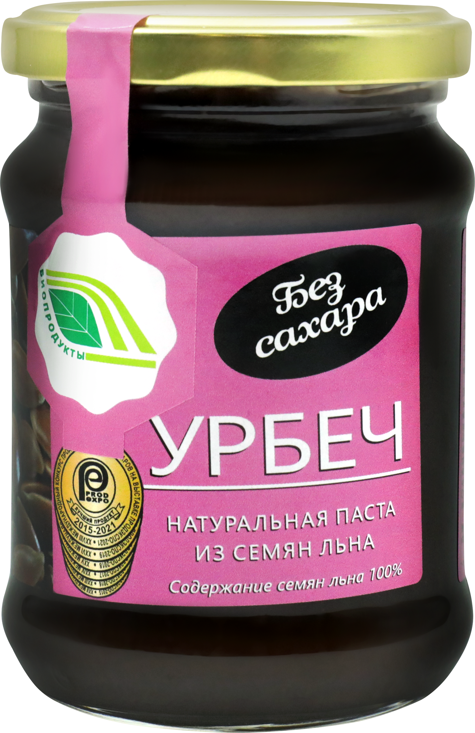 Изображение товара Натуральная паста из семян льна Урбеч БИОПРОДУКТЫ 280г для здорового питания